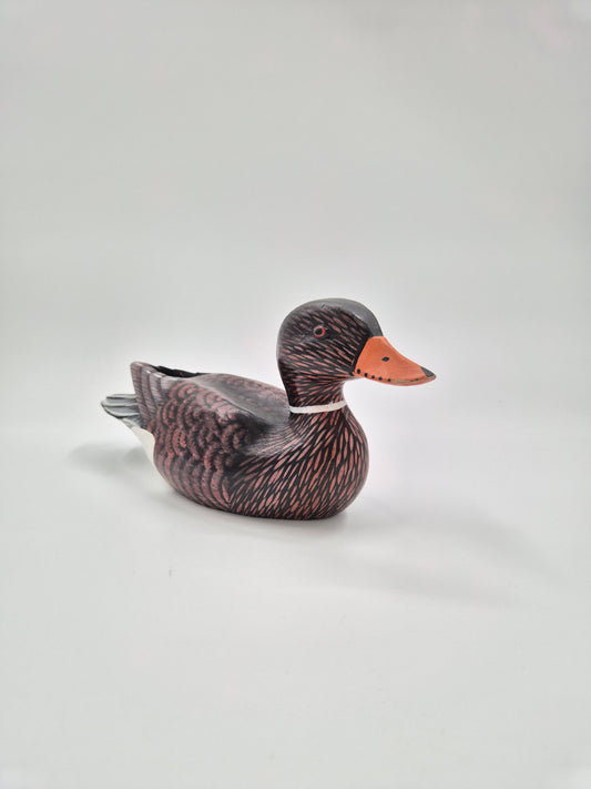 Vintage Hand Painted Wooden Duck Figurine
