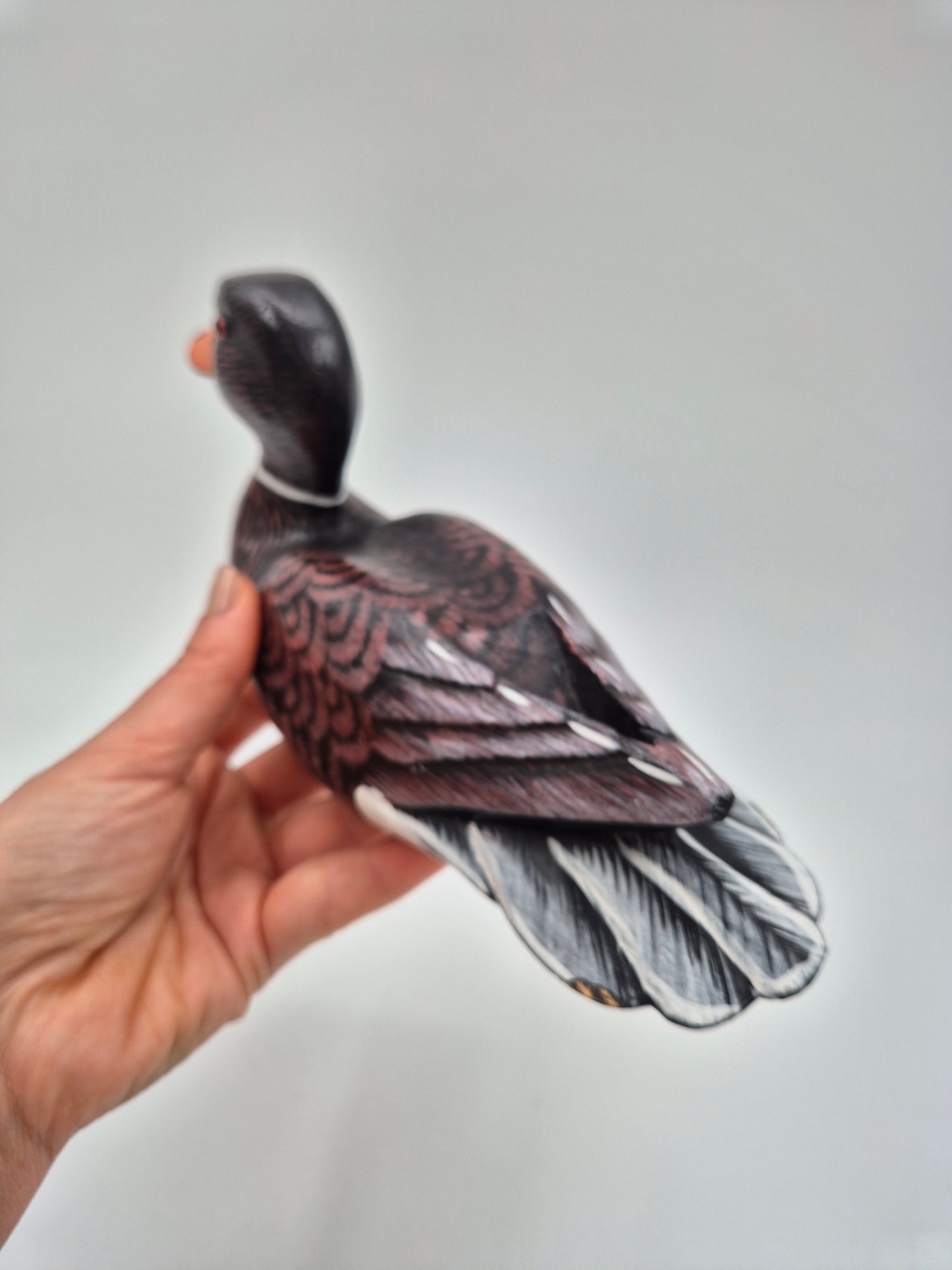 Vintage Hand Painted Wooden Duck Figurine