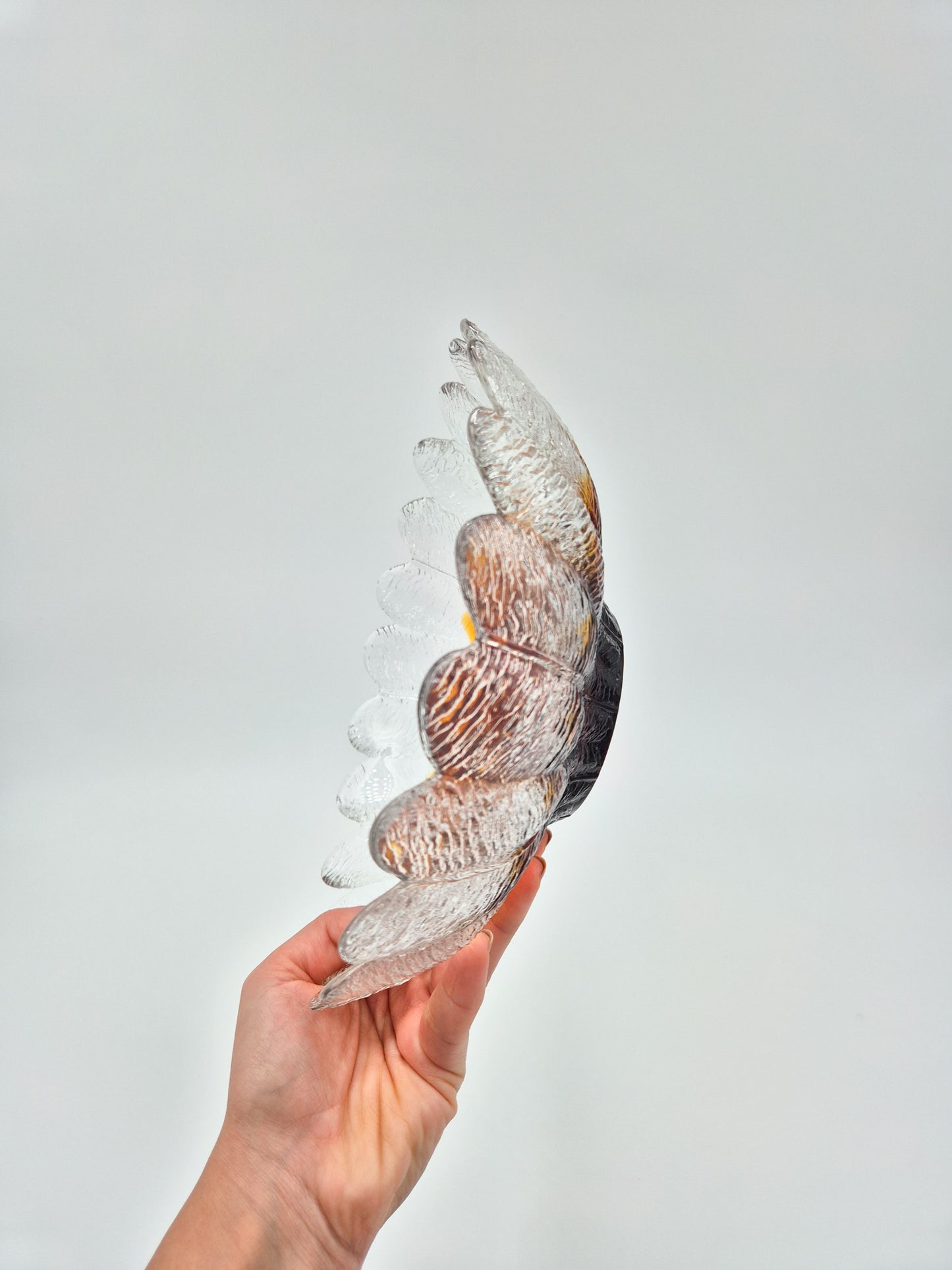 Vintage Humppila Glass Bowl – Amber Sunflower Pressed Glass – Finnish 1970s Art Glass