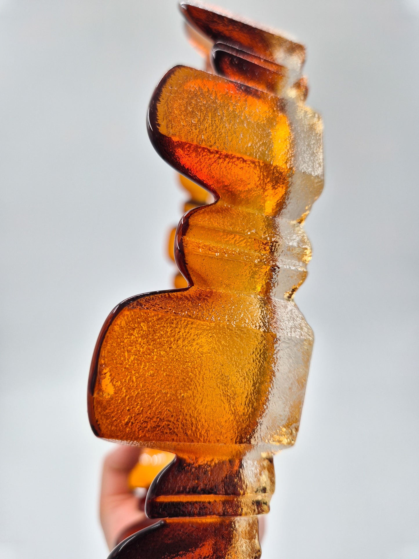 Vintage Humppila Glass Bowl – Amber Sunburst Pressed Glass