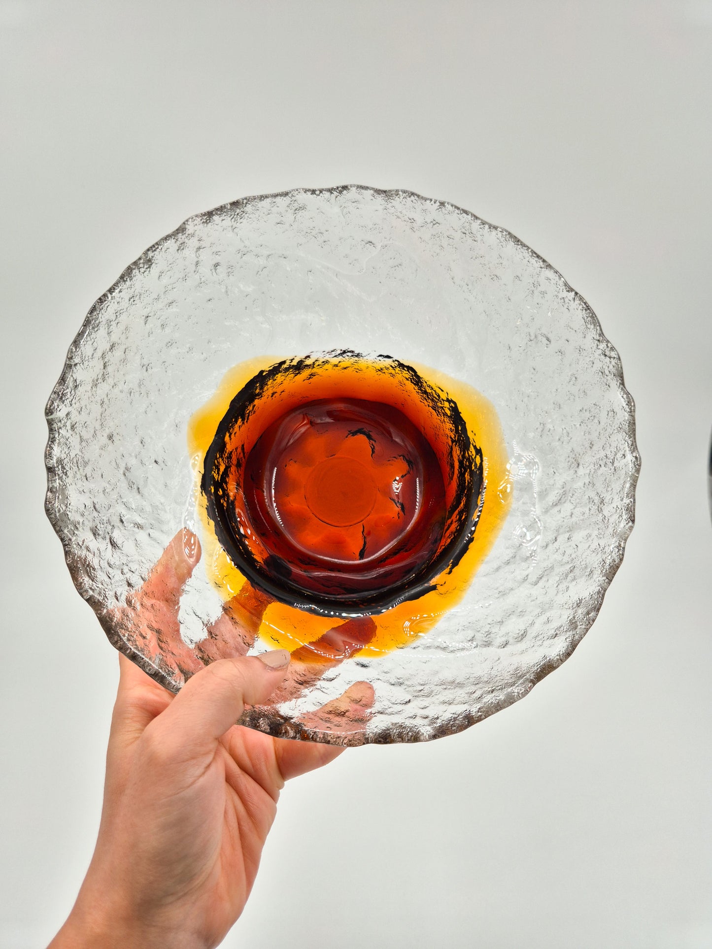 Humppila Kivi-set Bowl – Pertti Santalahti – Vintage Finnish Art Glass