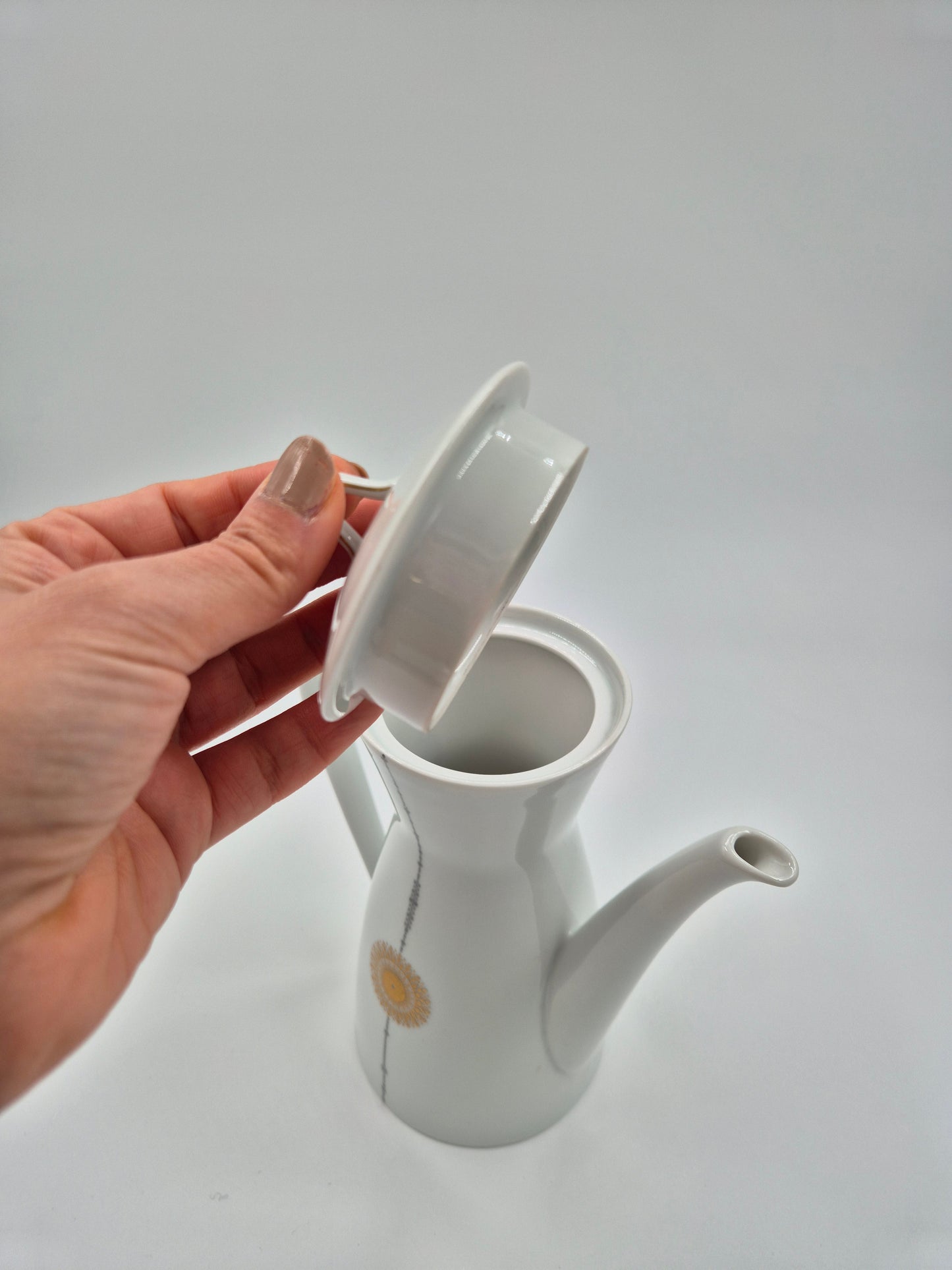Vintage Rosenthal Coffee Pot with Lid – Midnight Sun by Tapio Wirkkala