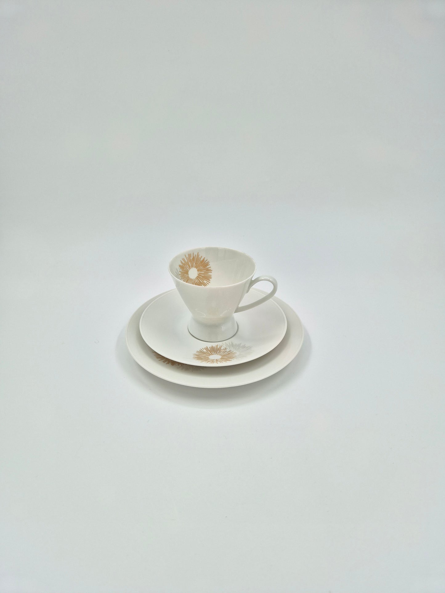 Set of six vintage Rosenthal Sunburst Trio (Cup, Saucer & Side Plate Set)