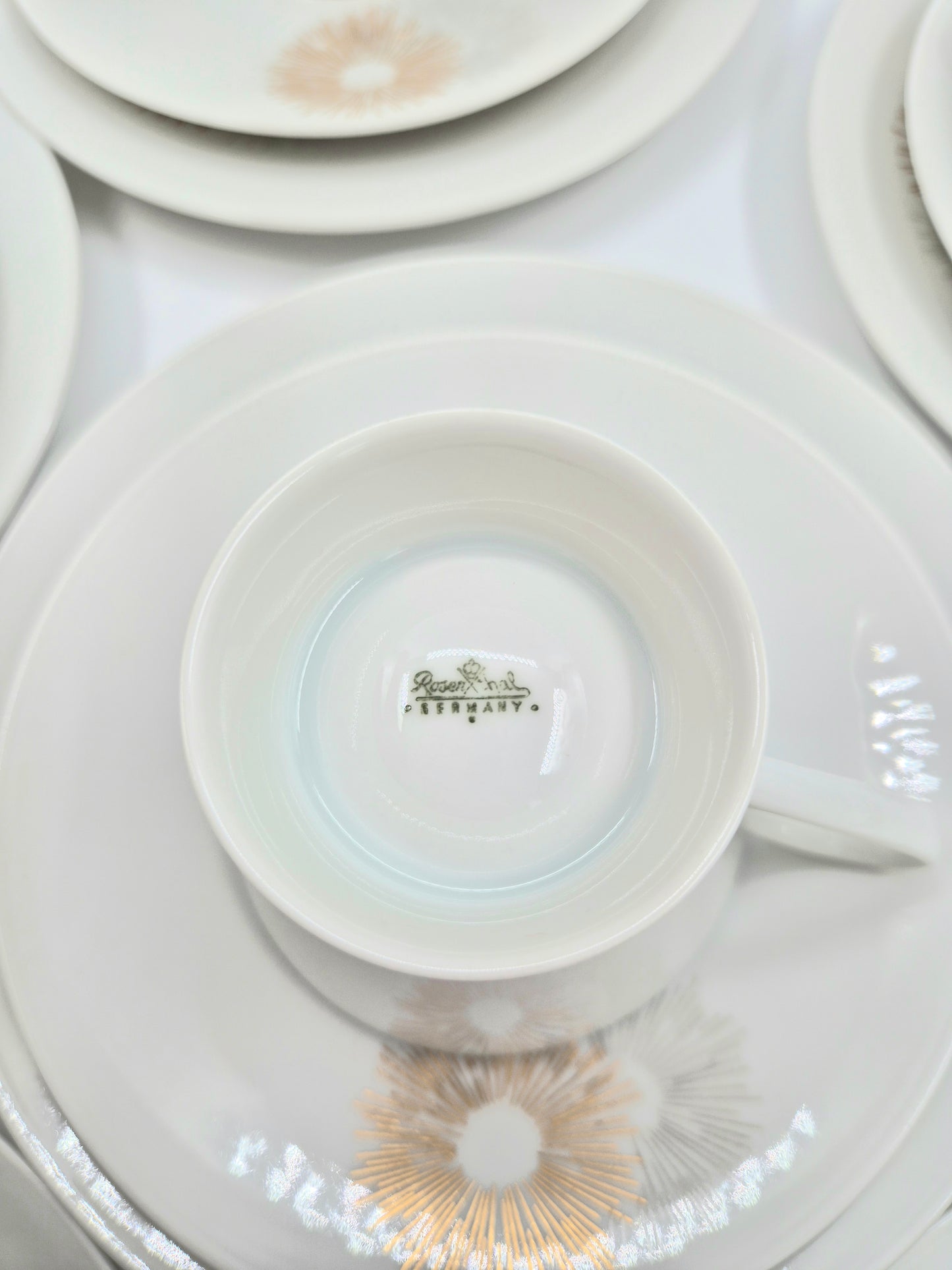 Set of six vintage Rosenthal Sunburst Trio (Cup, Saucer & Side Plate Set)
