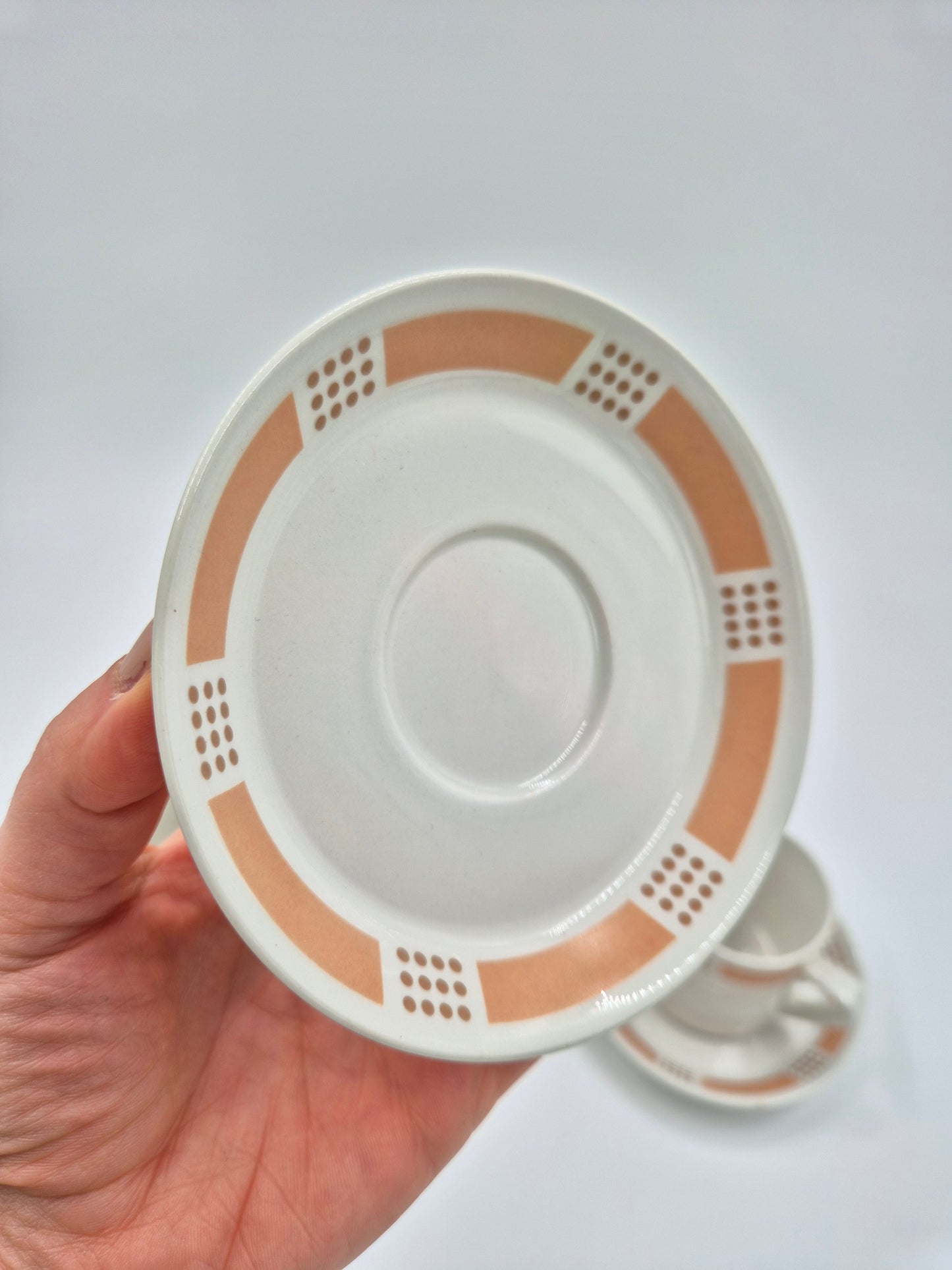 Vintage Arabia Espresso Cup and Saucer Set (Model E, Set of 6)