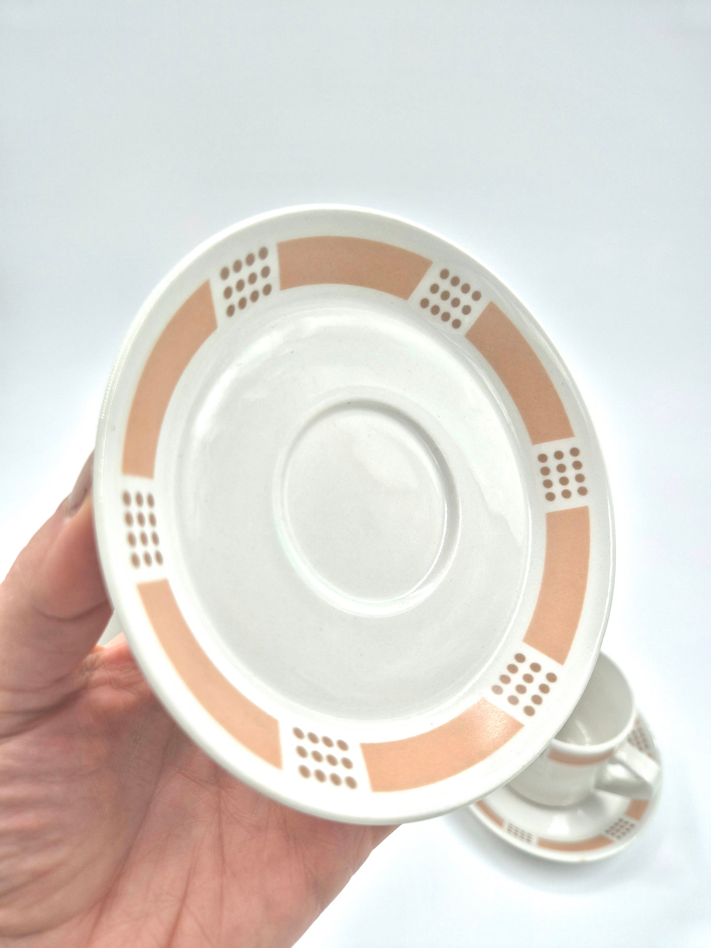 Vintage Arabia Espresso Cup and Saucer Set (Model E, Set of 6)