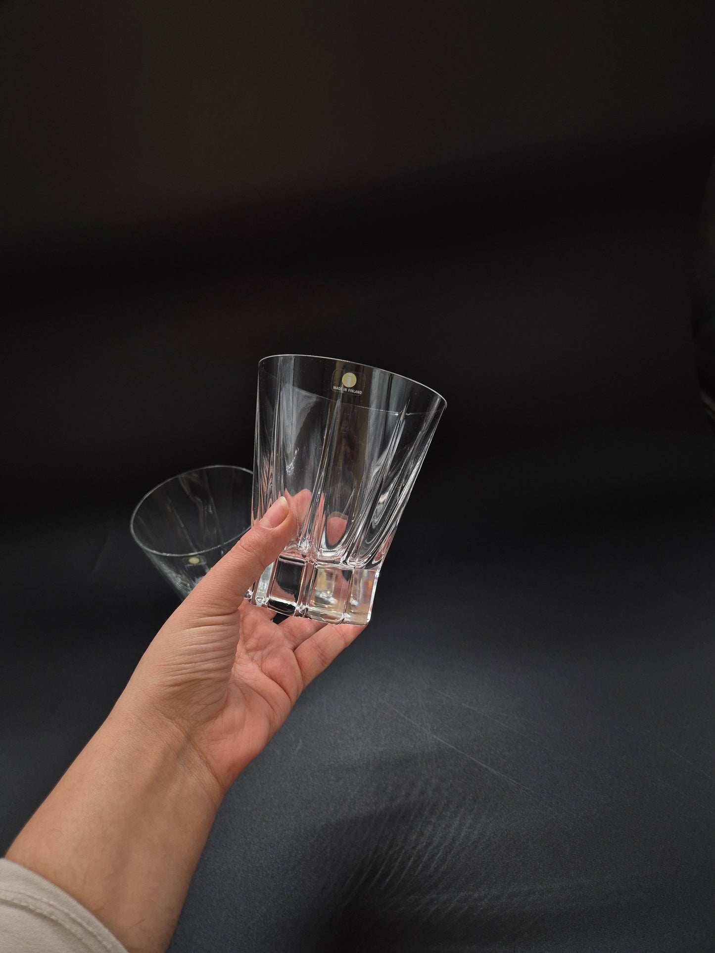 Pair of Iittala Viiri Glasses 35 cl – Valto Kokko – Vintage Finnish Crystal