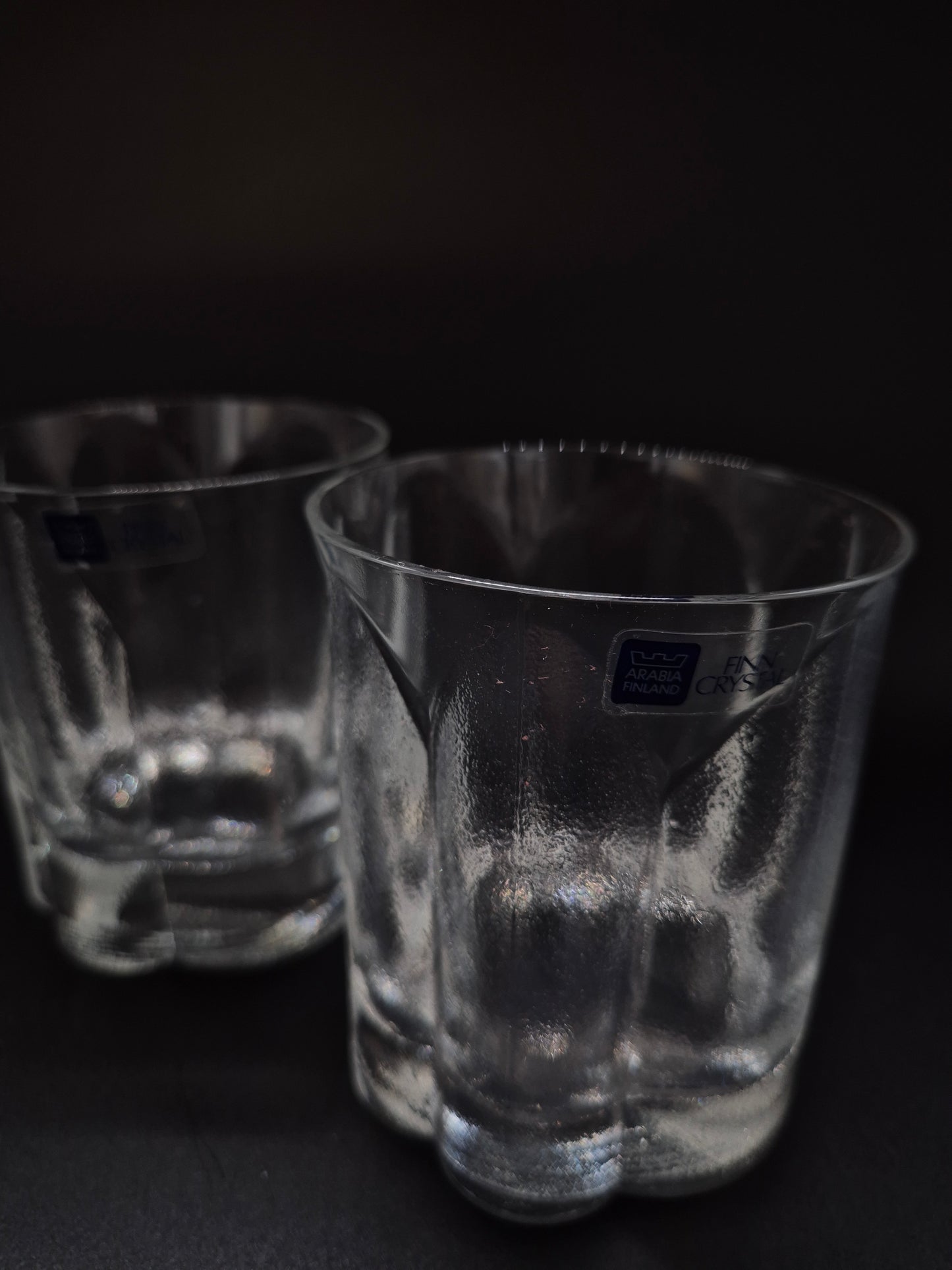 Set of 2 Romeo Drinking Glasses by Markku Salo - Finnish Crystal – Arabia Finland