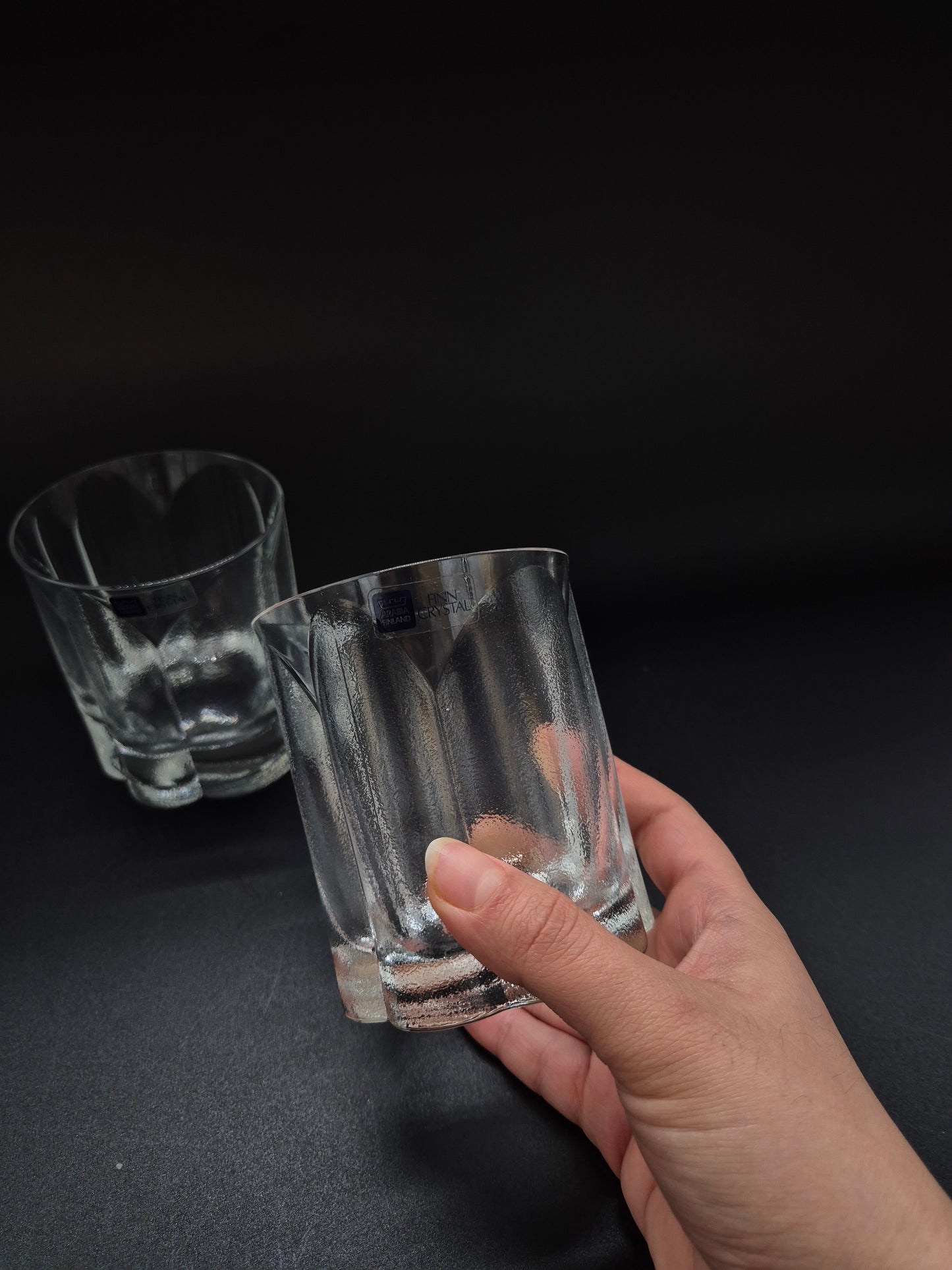 Set of 2 Romeo Drinking Glasses by Markku Salo - Finnish Crystal – Arabia Finland