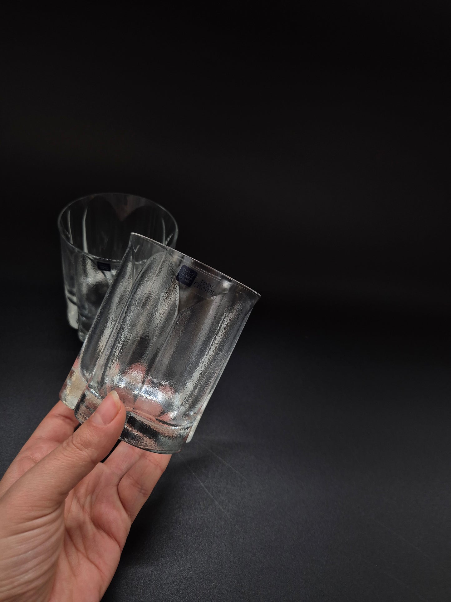 Set of 2 Romeo Drinking Glasses by Markku Salo - Finnish Crystal – Arabia Finland