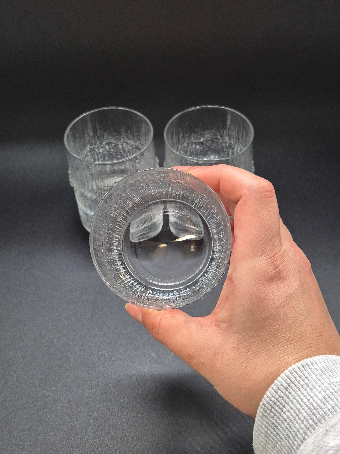 Set of 3 Iittala Niva Glasses by Tapio Wirkkala – Vintage Finnish Glass 8.5 cm