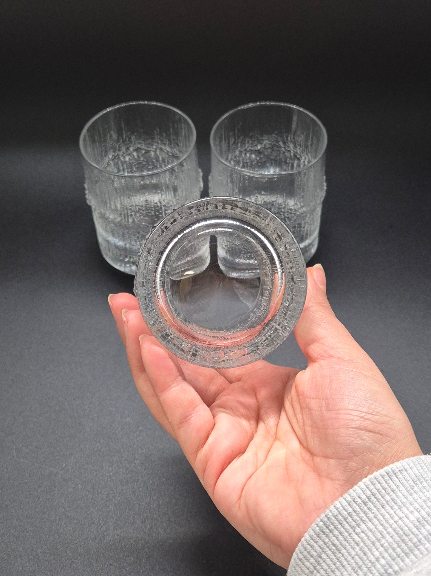 Set of 3 Iittala Niva Glasses by Tapio Wirkkala – Vintage Finnish Glass 8.5 cm