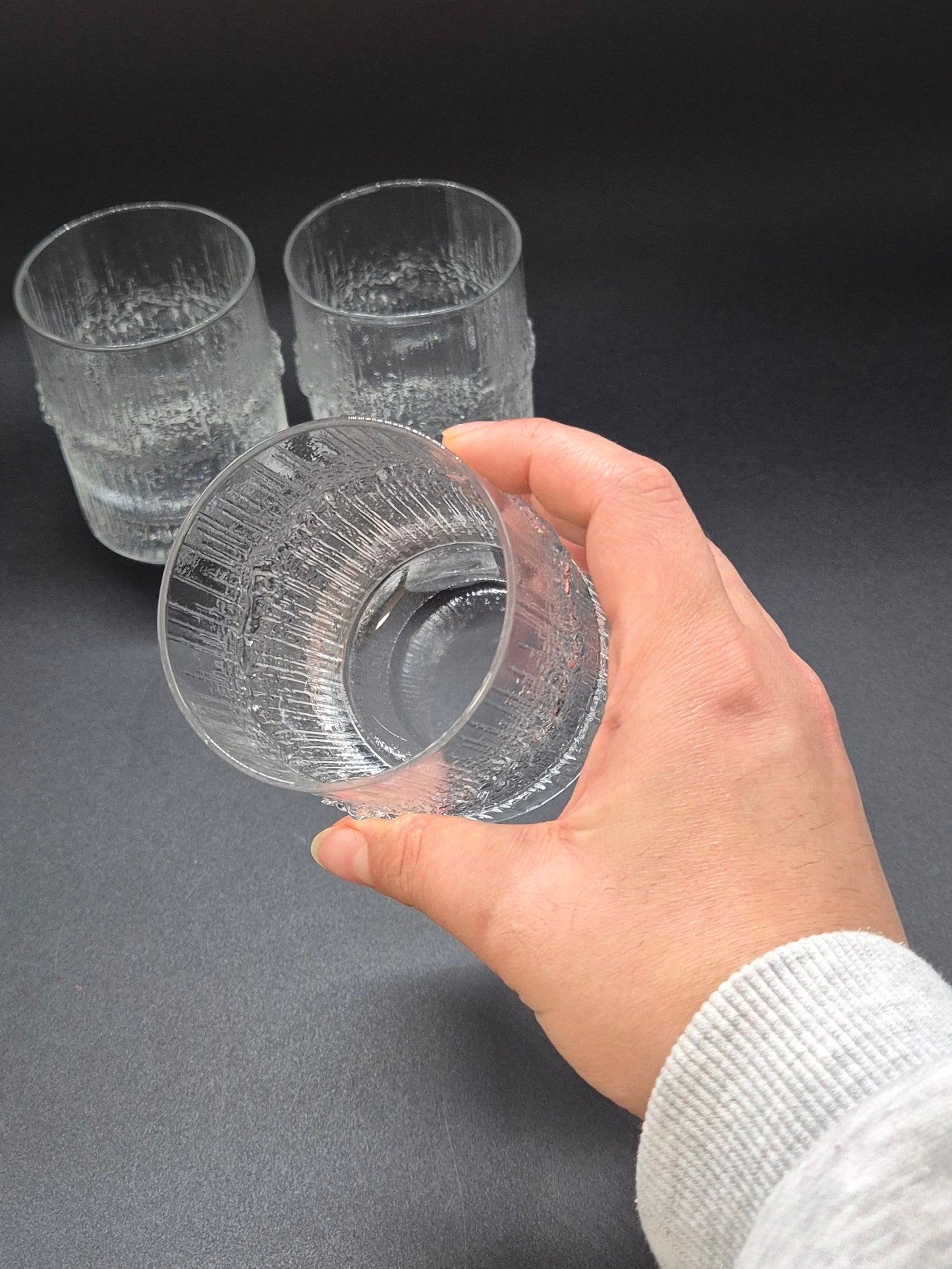Set of 3 Iittala Niva Glasses by Tapio Wirkkala – Vintage Finnish Glass 8.5 cm