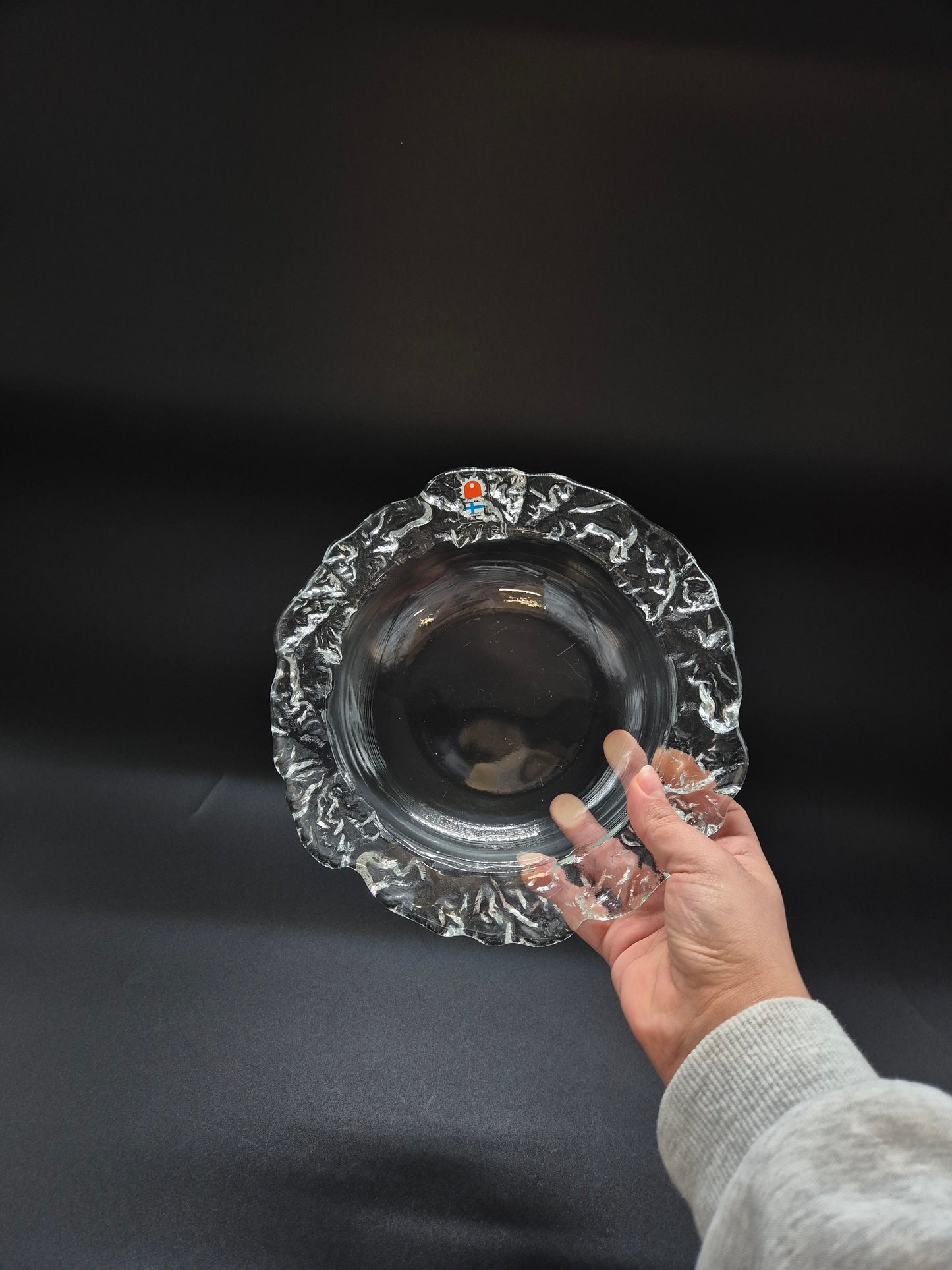Humppila Lasi Serving Plate - Vintage Finnish Glass Platter