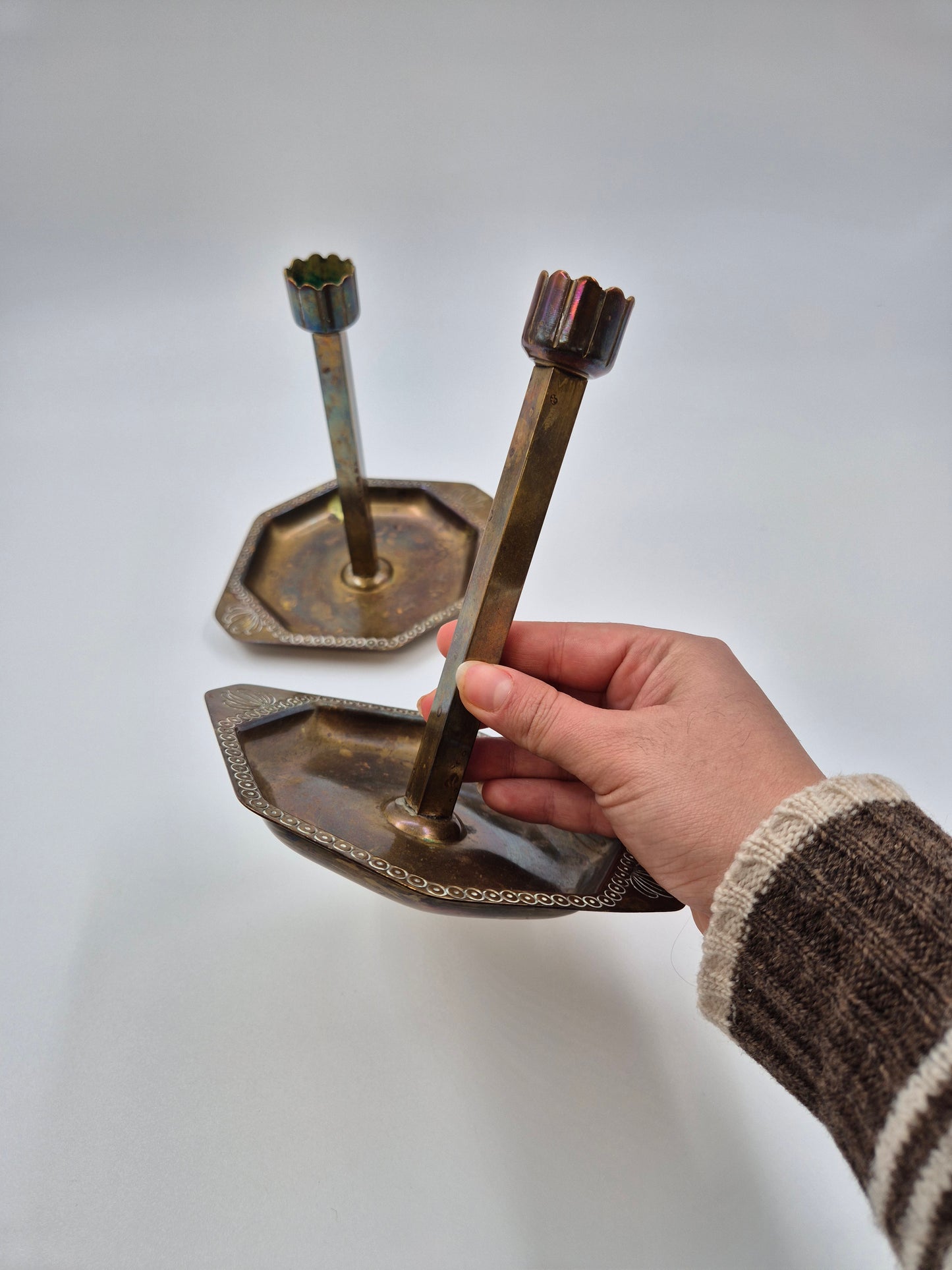 Pair of Vintage Brass Candlesticks