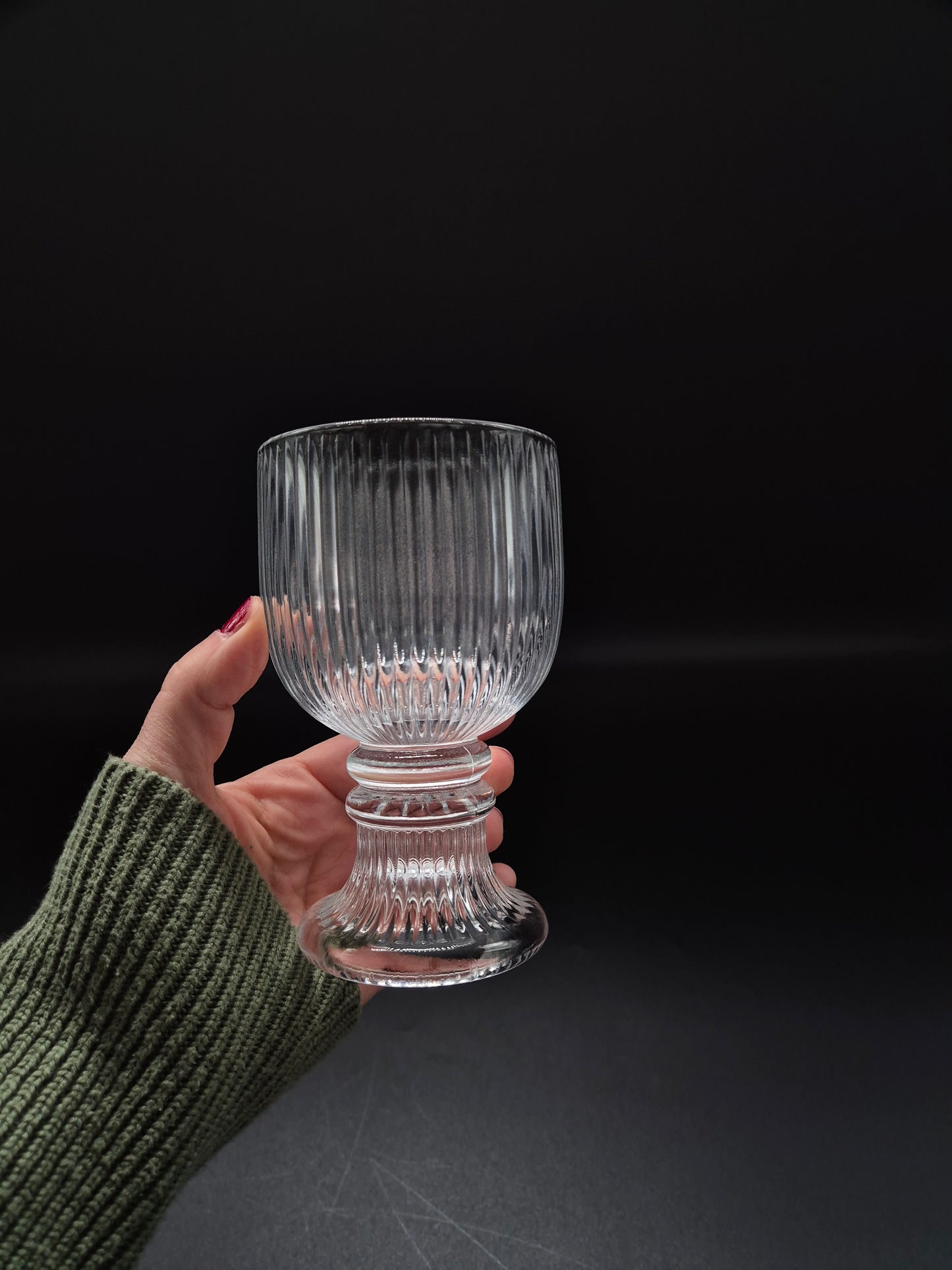 Set of 5 Iittala Viktor Glass by Valto Kokko Vintage Finnish Ribbed Glass 13.5 cm