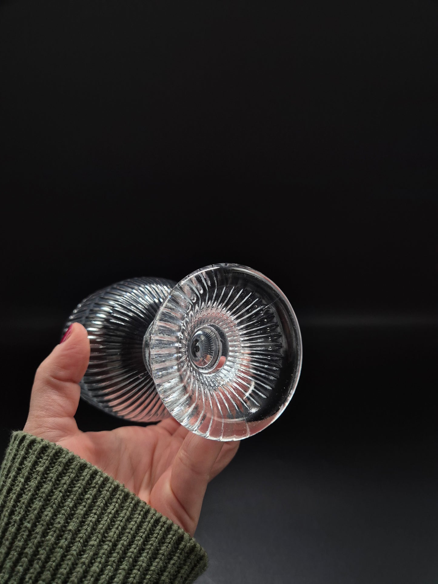 Set of 5 Iittala Viktor Glass by Valto Kokko Vintage Finnish Ribbed Glass 13.5 cm