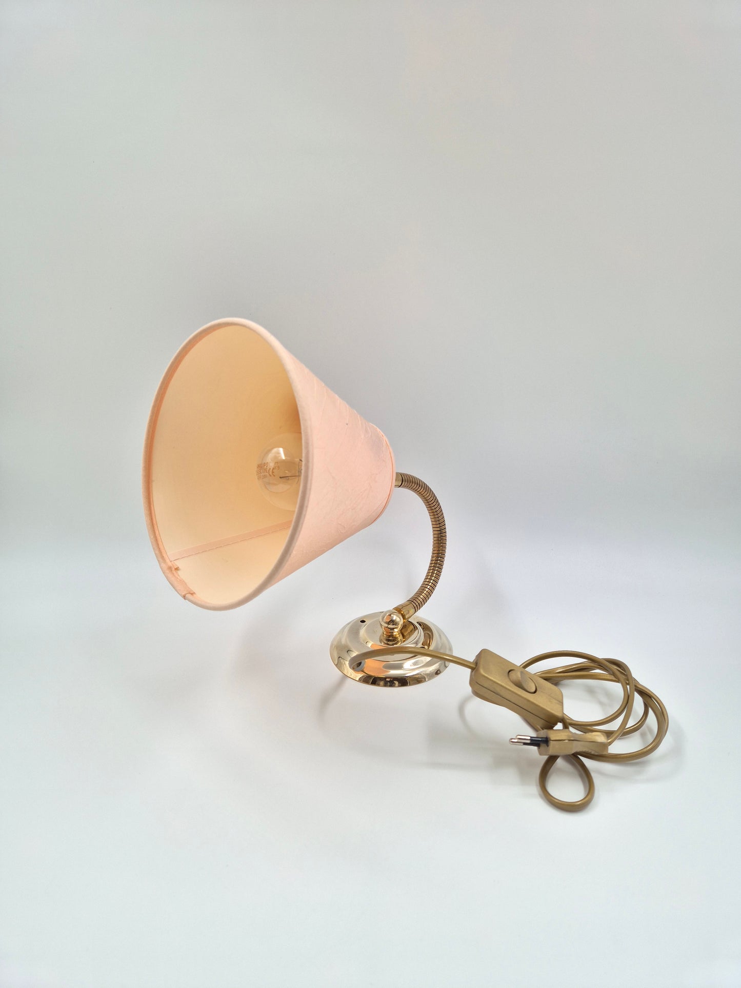 Vintage Table Wall Lamp Brass Gooseneck