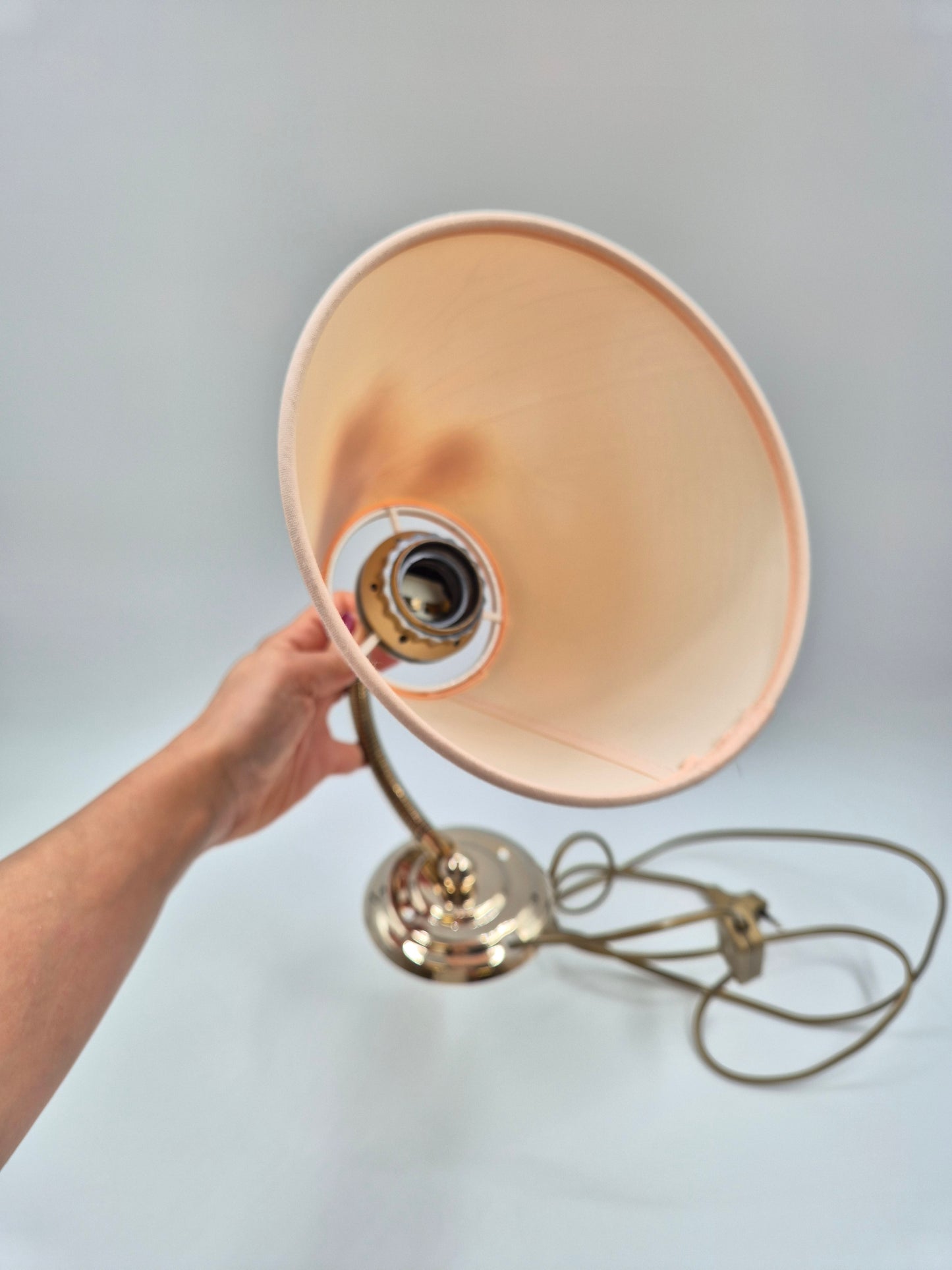 Vintage Table Wall Lamp Brass Gooseneck