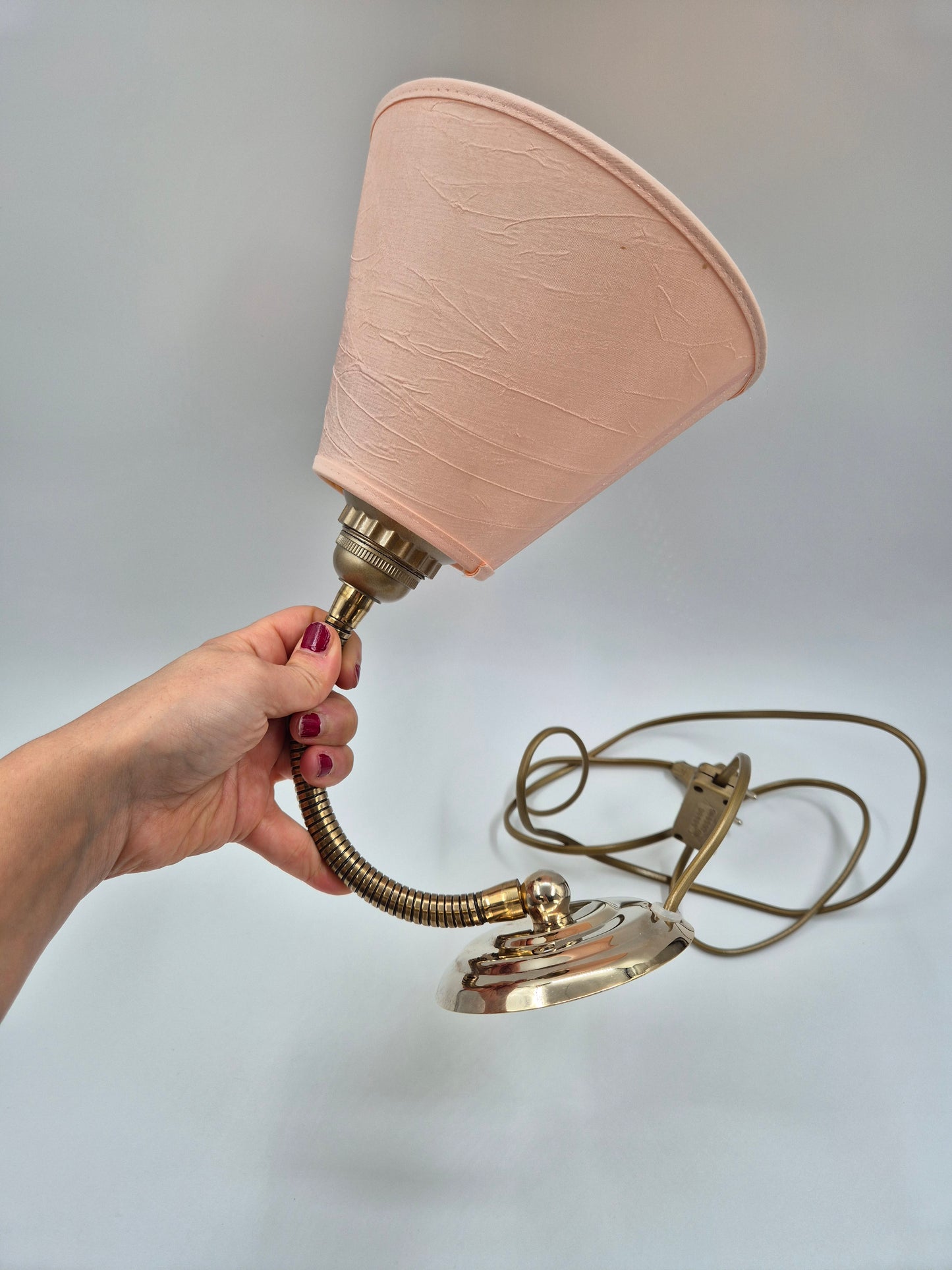 Vintage Table Wall Lamp Brass Gooseneck