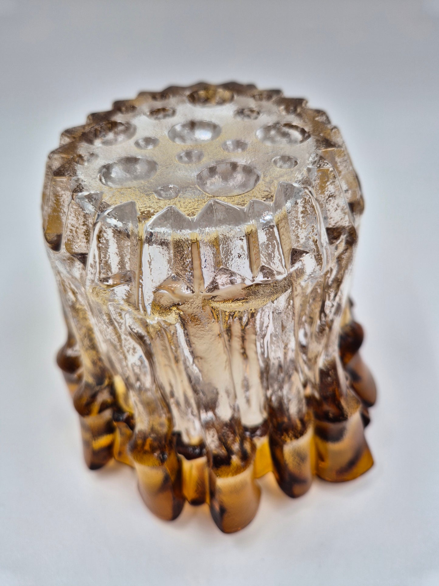 Vintage Humppila Kullervo Amber Glass Vase