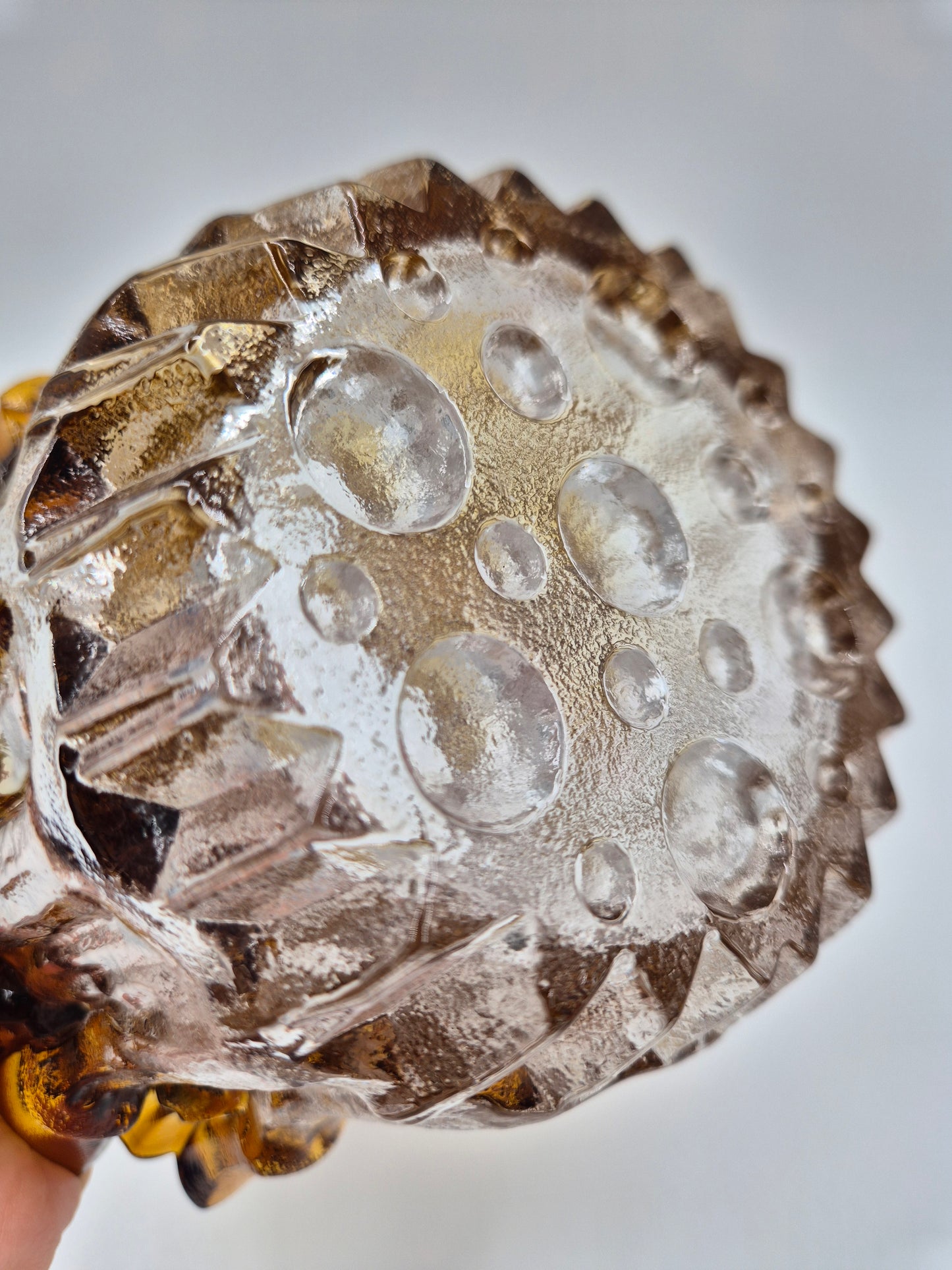 Vintage Humppila Kullervo Amber Glass Vase