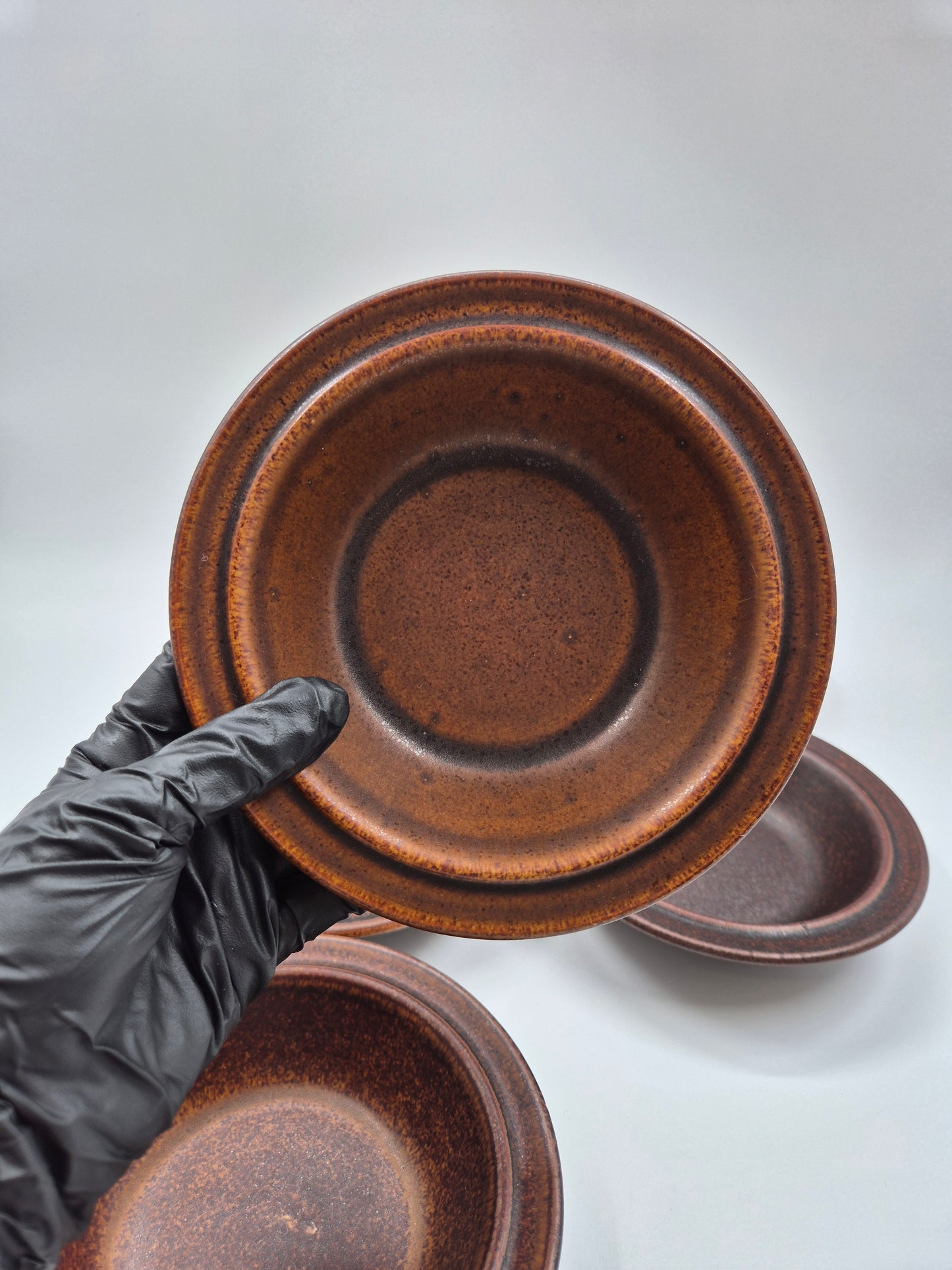 Set of 6 Arabia Ruska Deep Bowls – Finnish Vintage Brown Ceramic Bowls