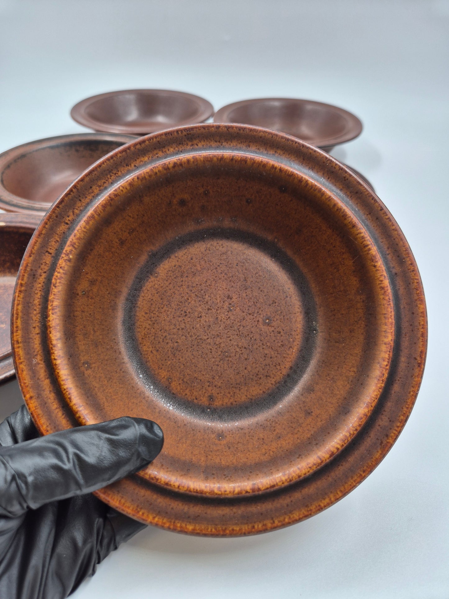 Set of 6 Arabia Ruska Deep Bowls – Finnish Vintage Brown Ceramic Bowls