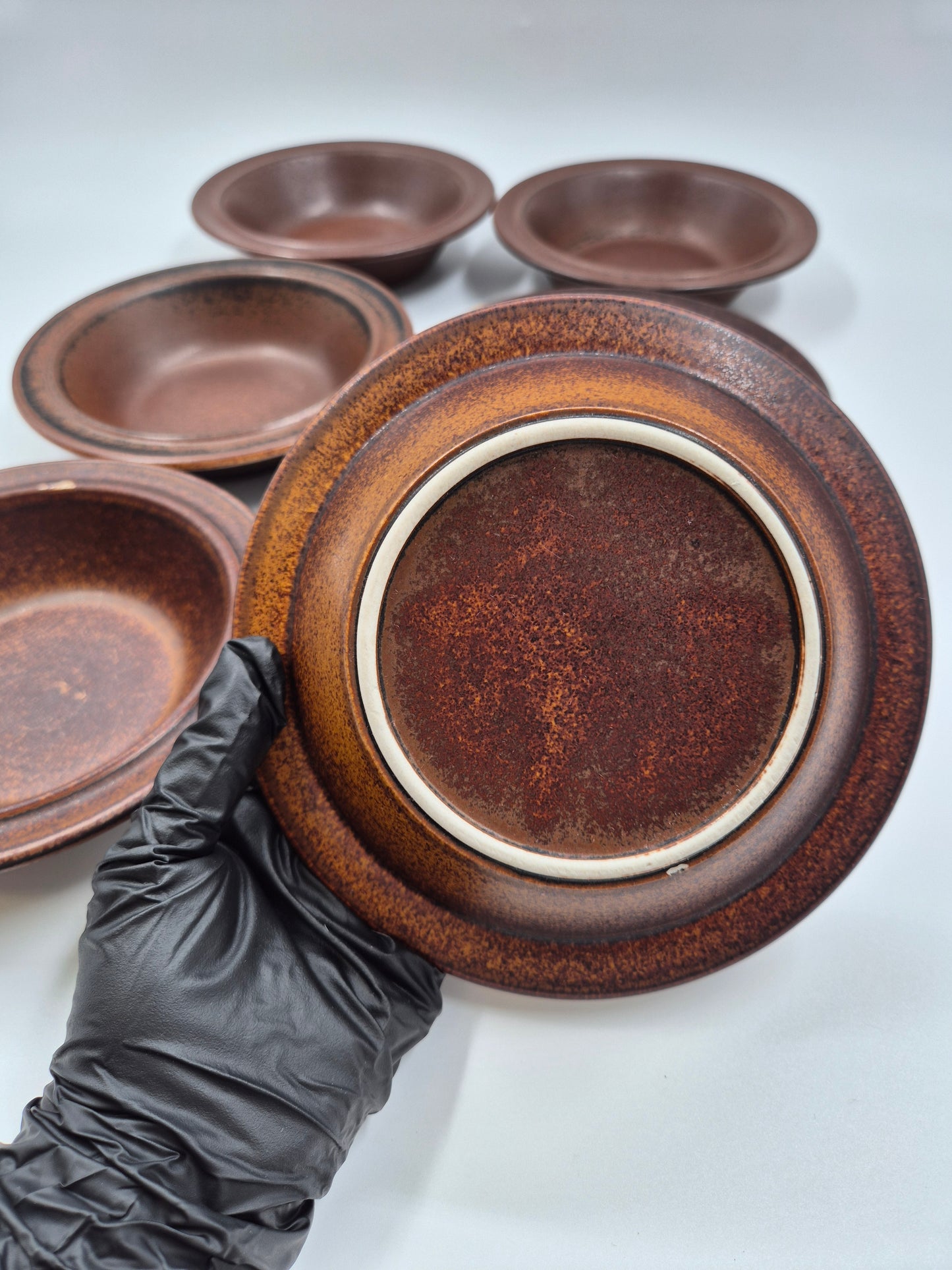 Set of 6 Arabia Ruska Deep Bowls – Finnish Vintage Brown Ceramic Bowls