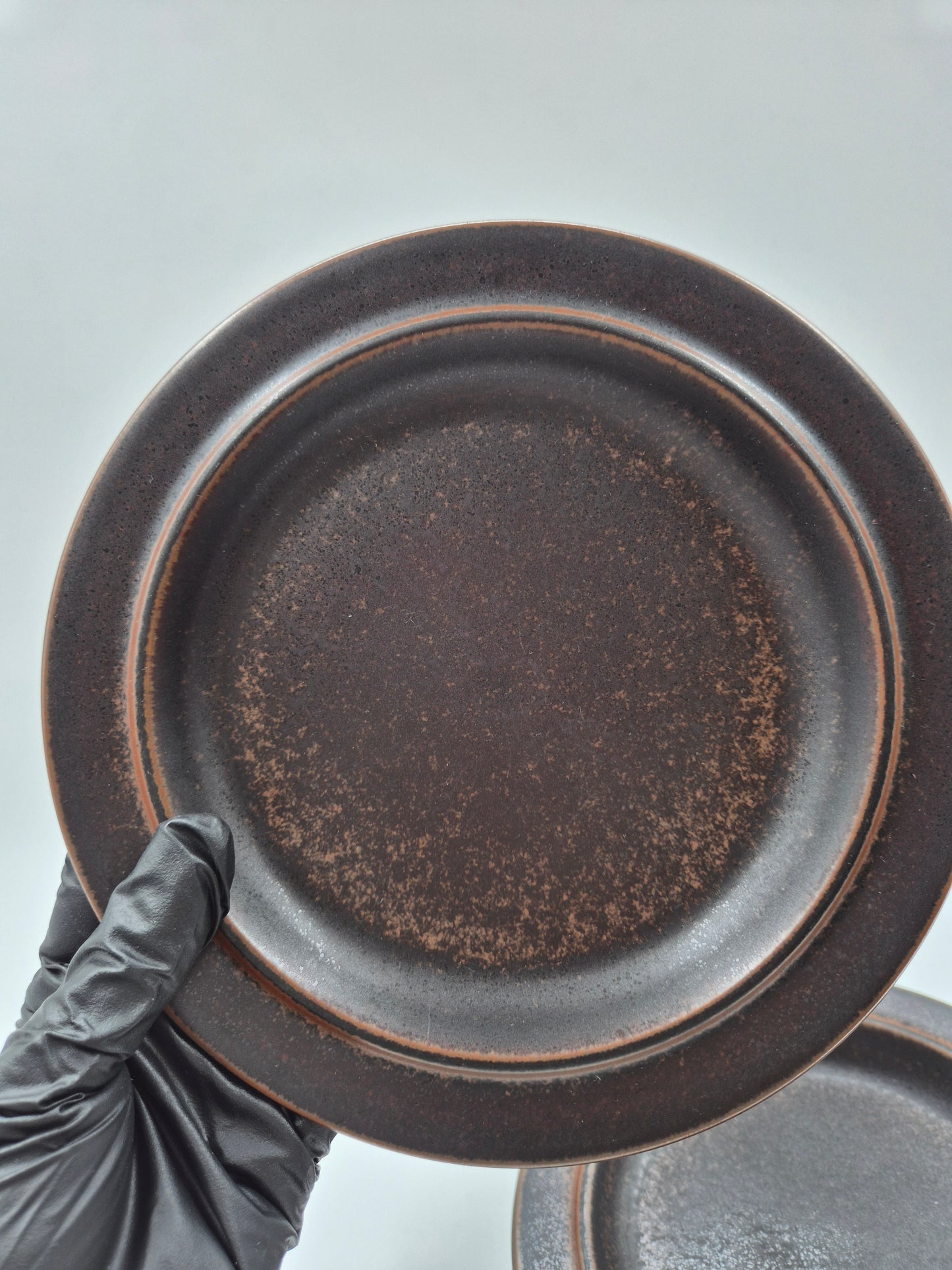Arabia Ruska Plates Set of 8 – Finnish Vintage Brown Ceramic Dinner Plates