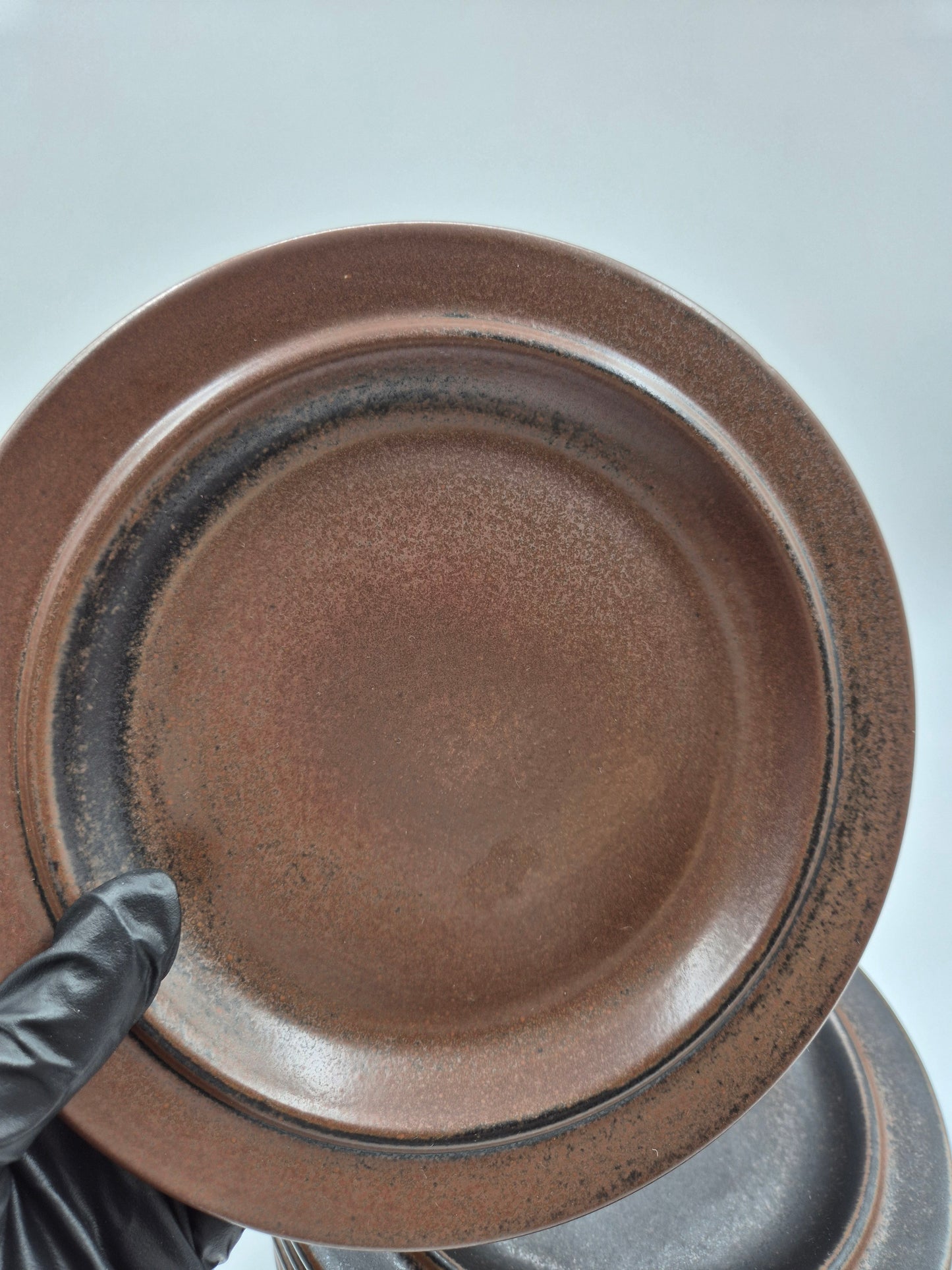 Arabia Ruska Plates Set of 8 – Finnish Vintage Brown Ceramic Dinner Plates