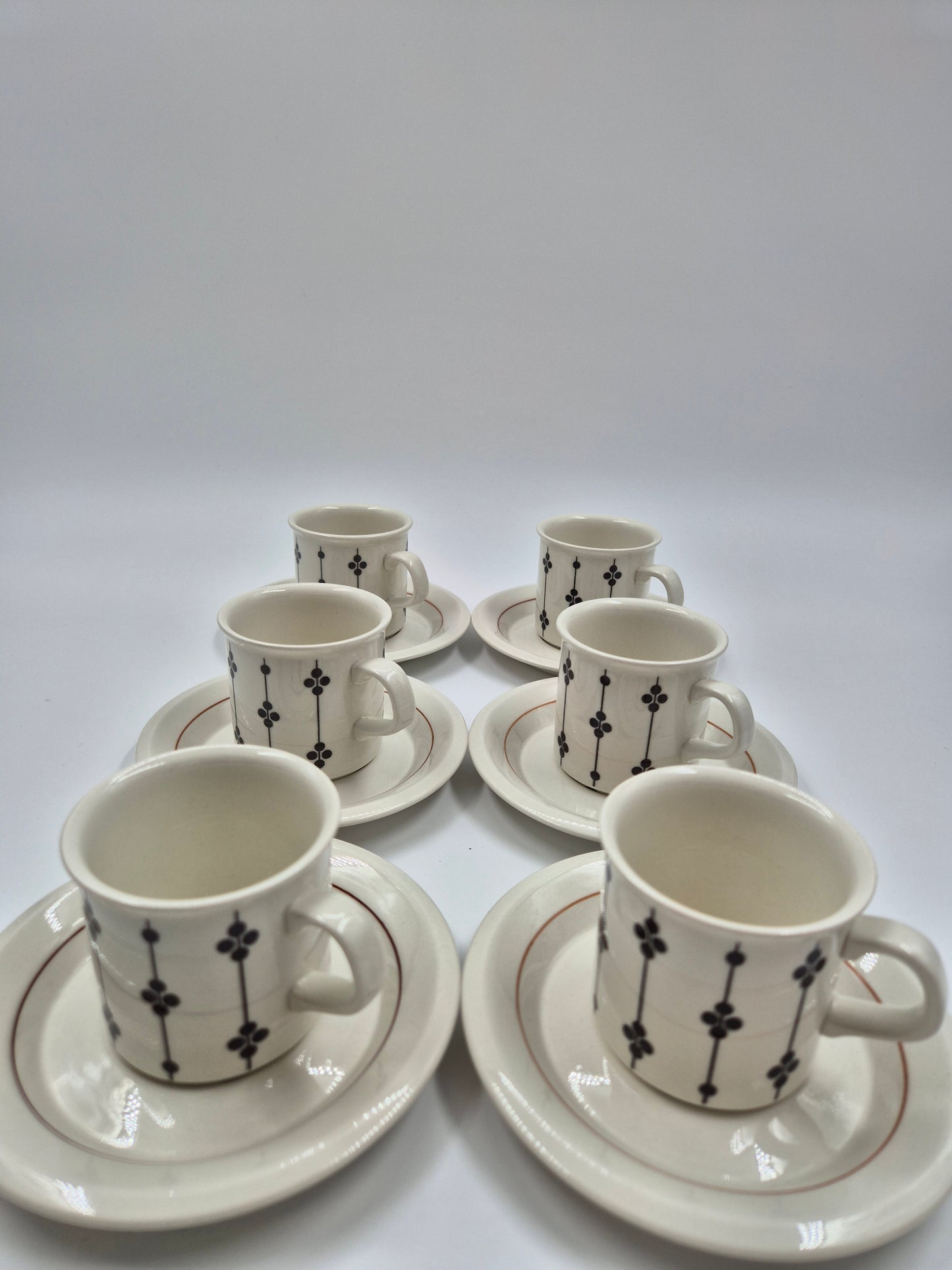Set of 6 Rare Finnish Vintage Arabia Kartano Espresso Cups
