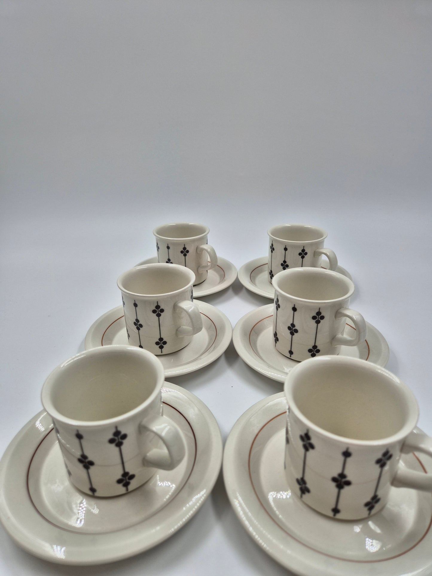 Set of 6 Rare Finnish Vintage Arabia Kartano Espresso Cups