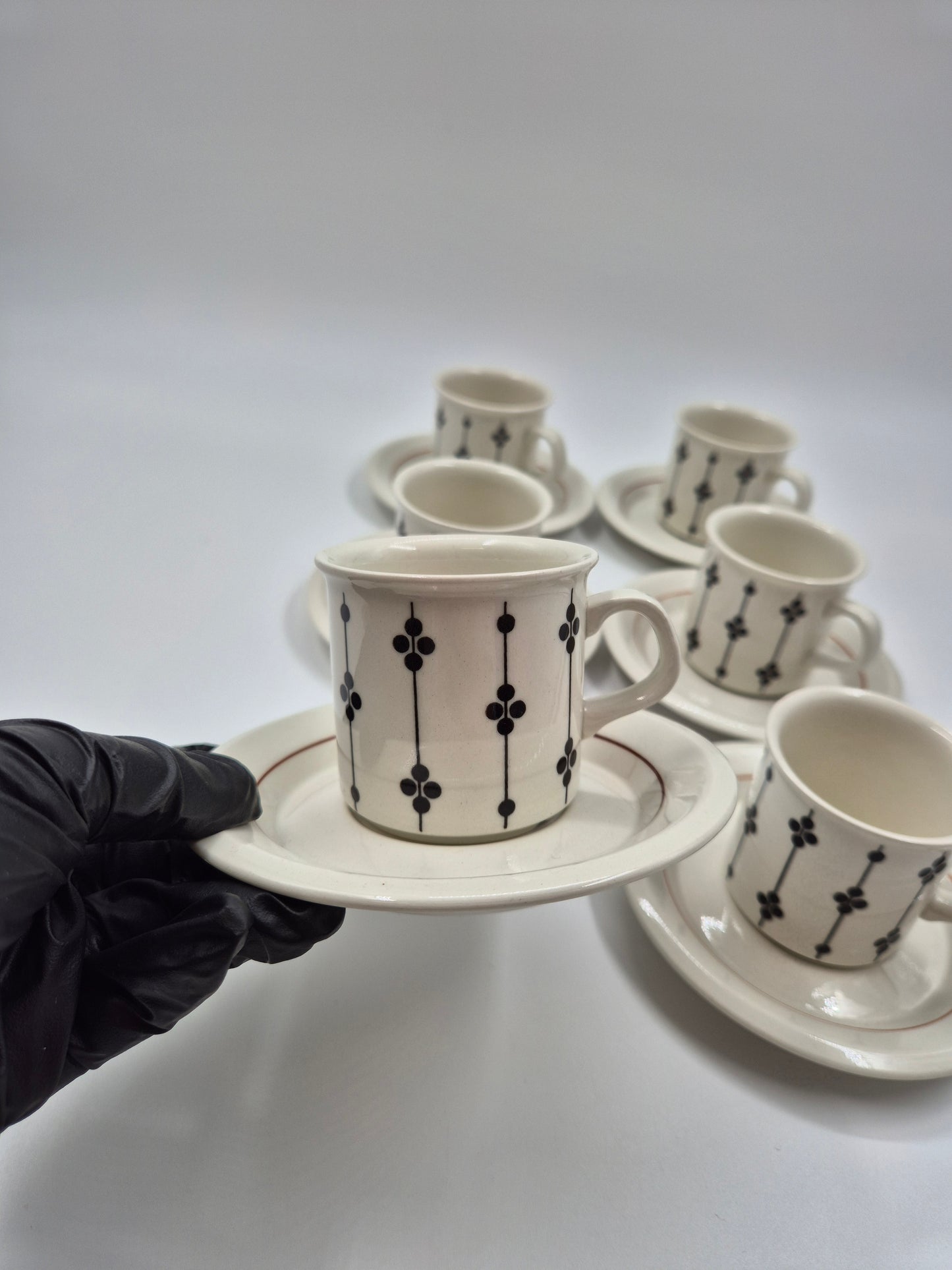 Set of 6 Rare Finnish Vintage Arabia Kartano Espresso Cups