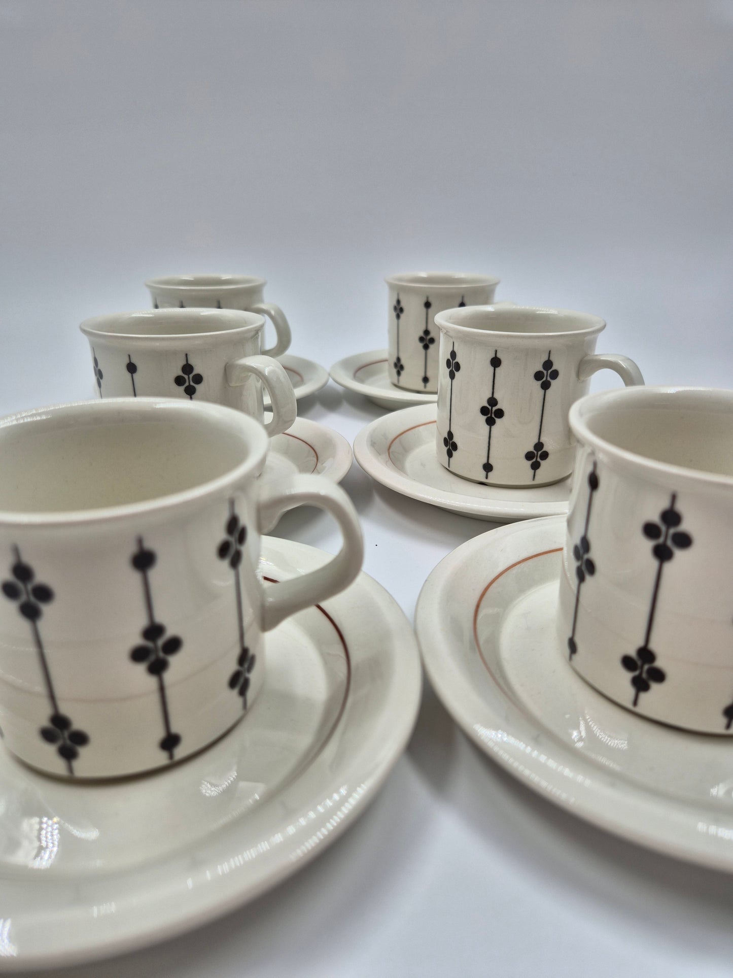 Set of 6 Rare Finnish Vintage Arabia Kartano Espresso Cups