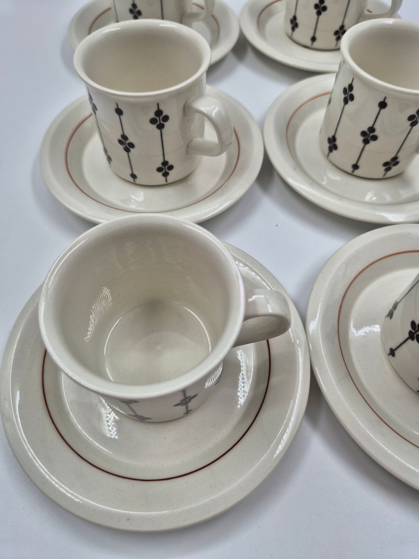 Set of 6 Rare Finnish Vintage Arabia Kartano Espresso Cups