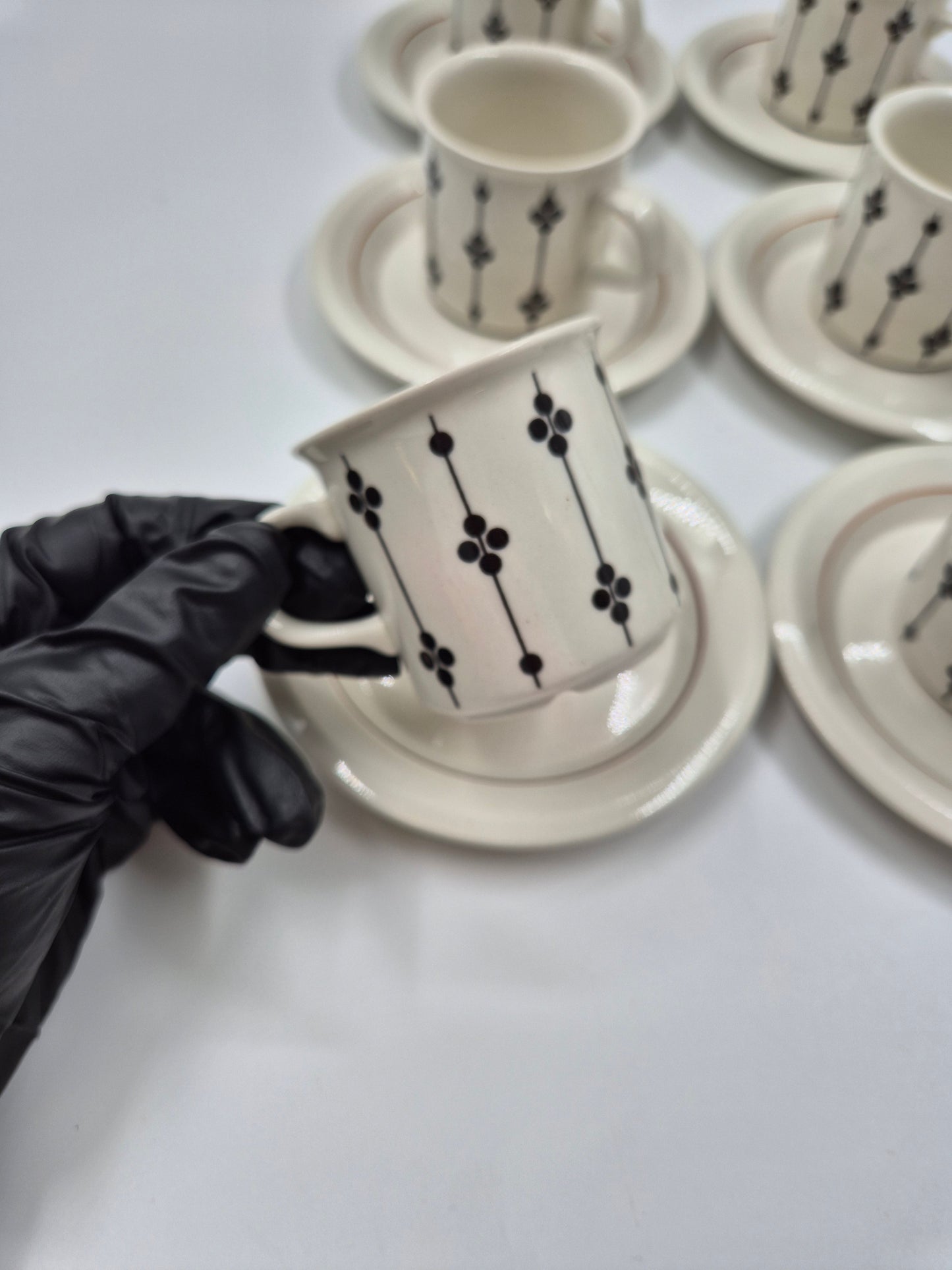 Set of 6 Rare Finnish Vintage Arabia Kartano Espresso Cups