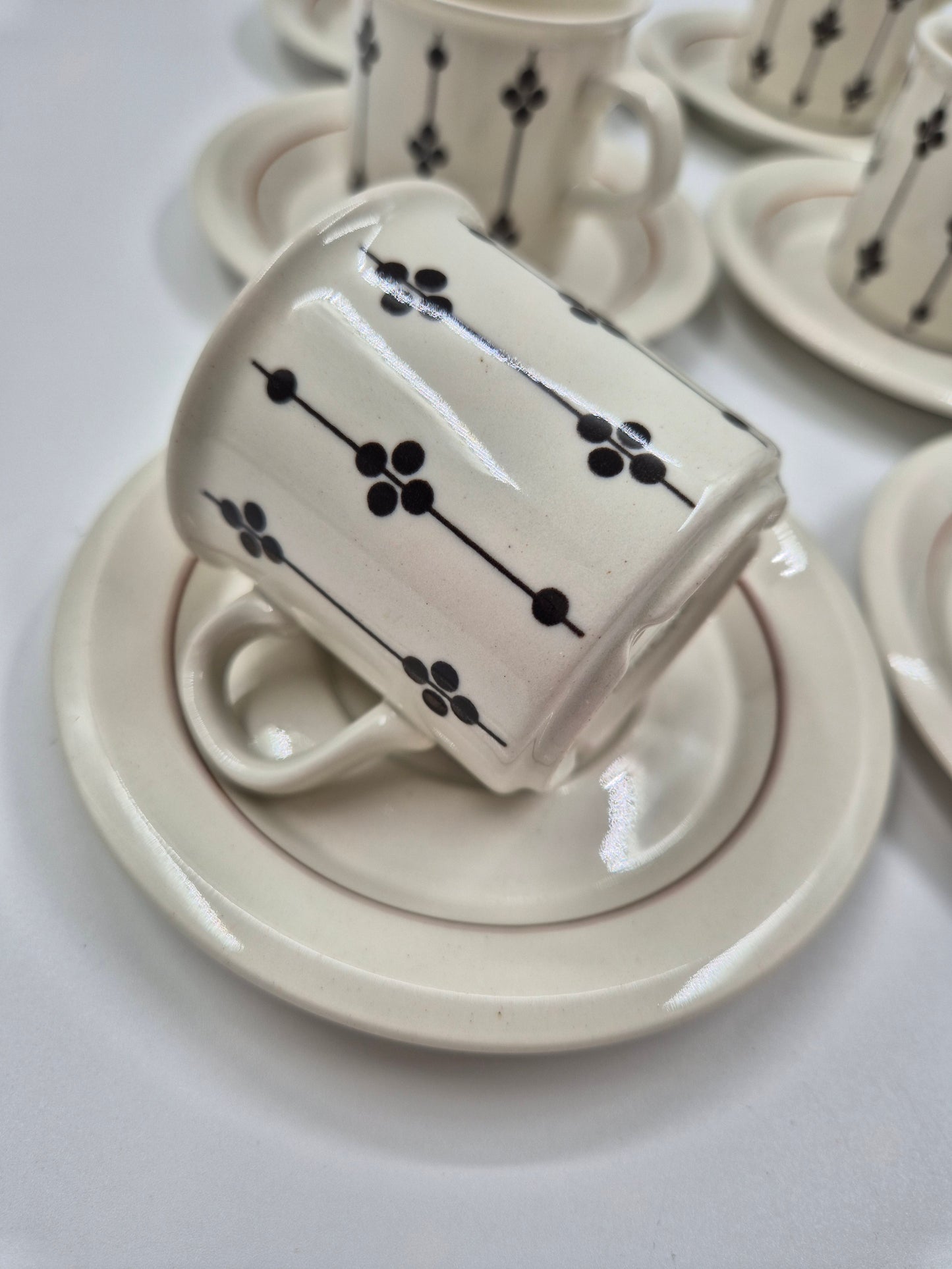 Set of 6 Rare Finnish Vintage Arabia Kartano Espresso Cups