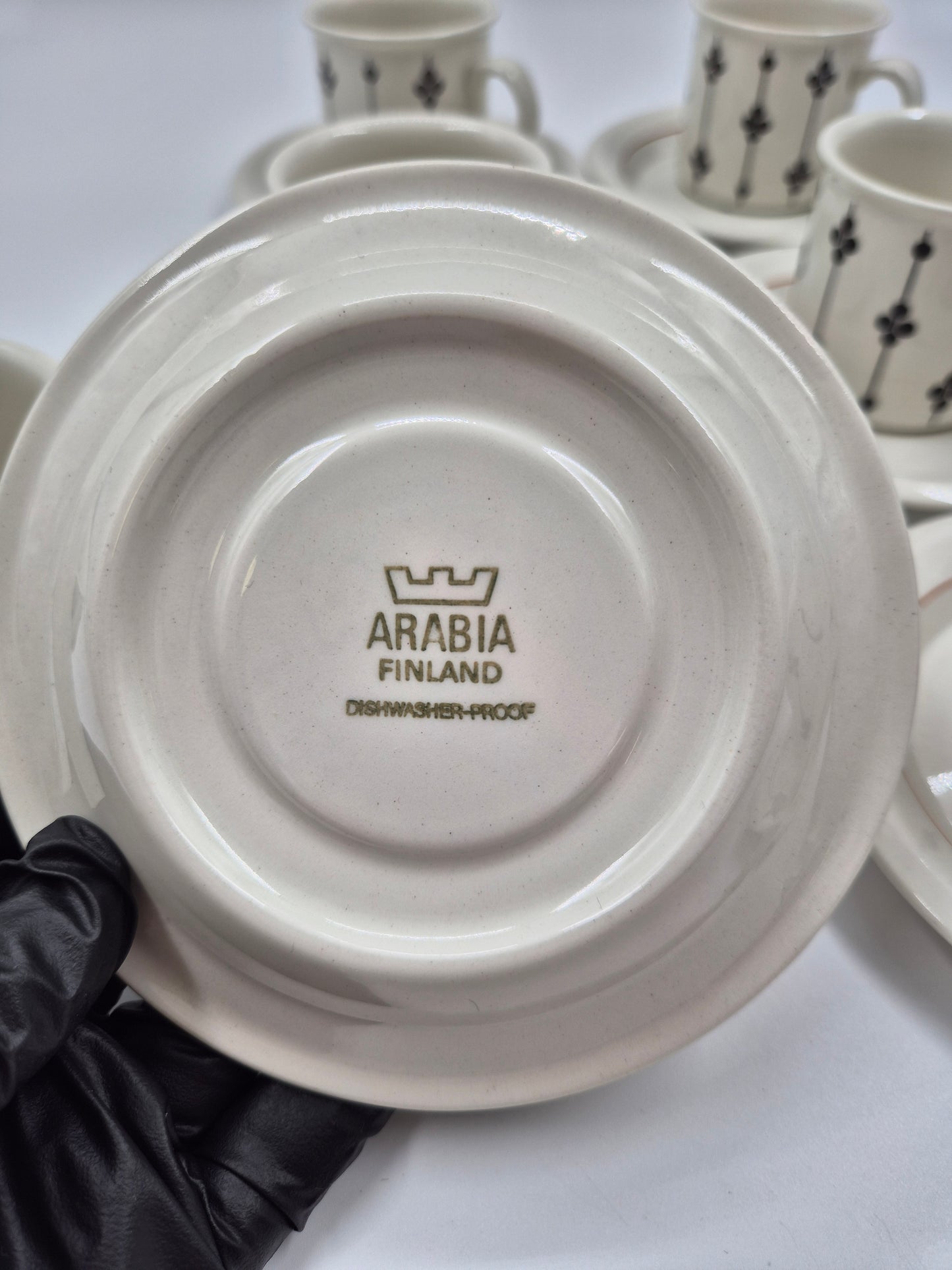 Set of 6 Rare Finnish Vintage Arabia Kartano Espresso Cups