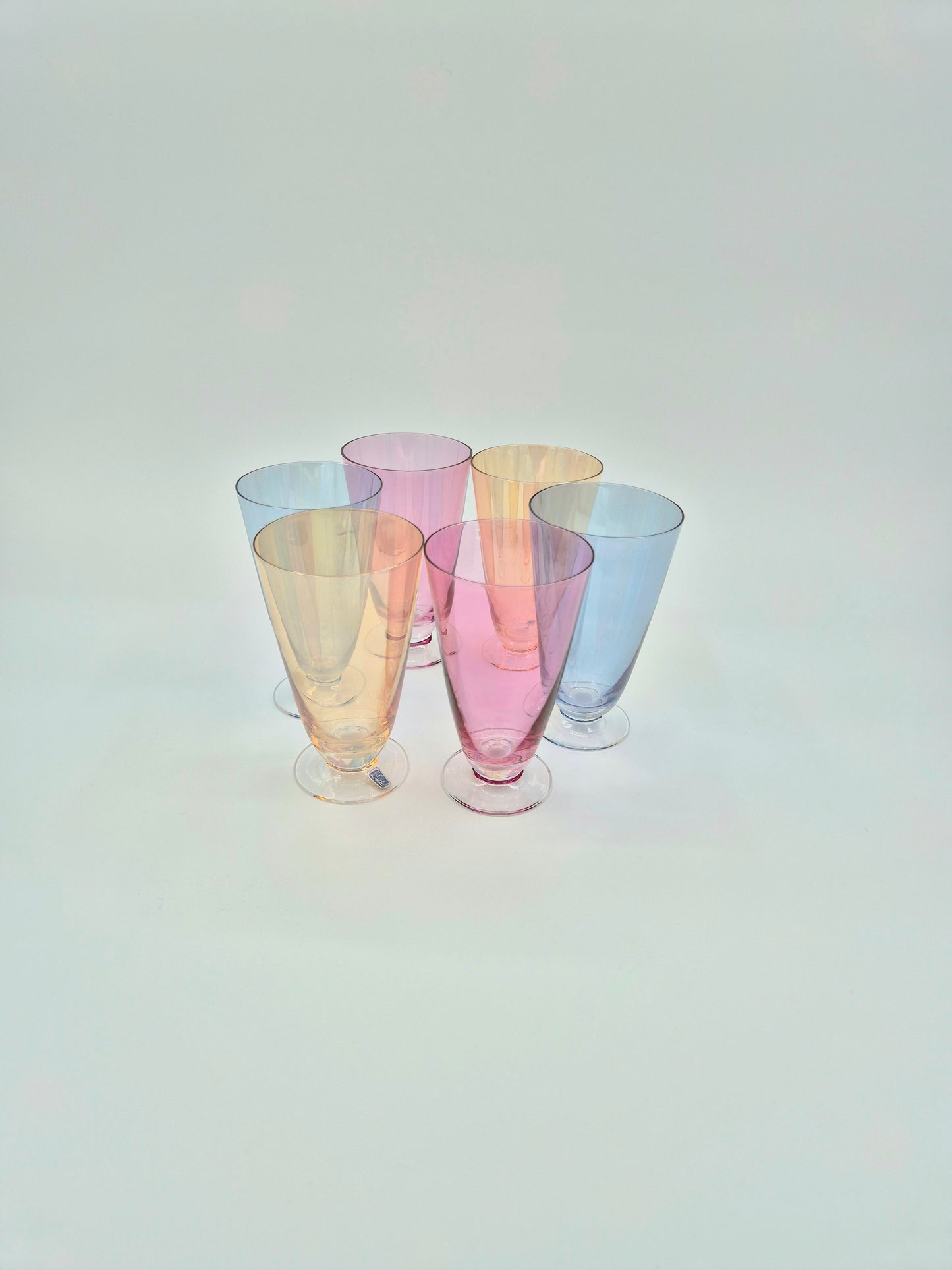 Set of 6 Johansfors Sweden Colored Glasses