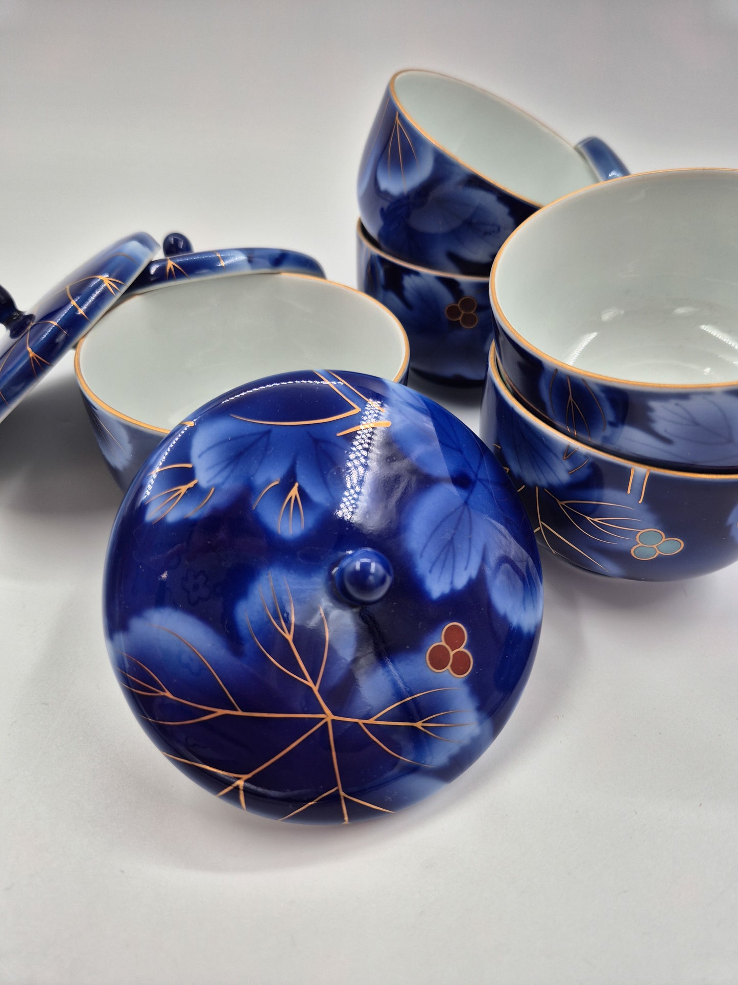 Japanese Fukagawa Seiji Porcelain Tea Set – Teapot with 5 Cups