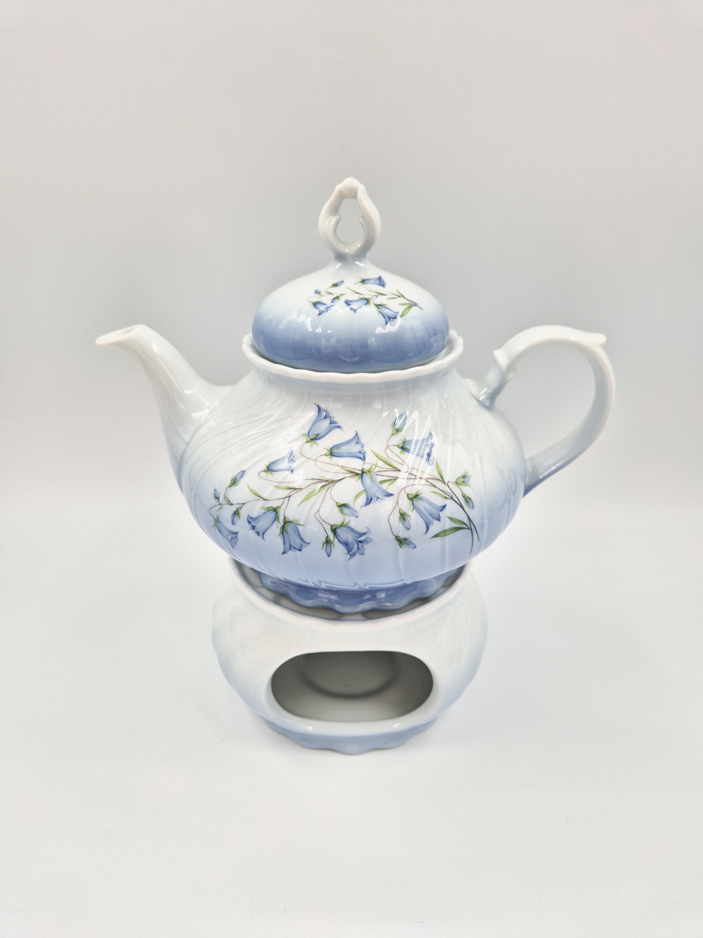 Christineholm Porcelain Tea Set with Warmer – Teapot & Cups Floral Blue Design