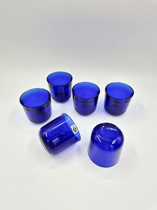 Kaj Franck Nuutajärvi Cobalt Blue Glass Cups Set – Finnish Design