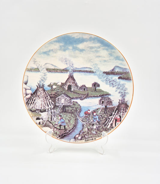 Arabia Finland 1984 Andreas Alariesto Lapland Village Wall Plate – Limited Edition 7000