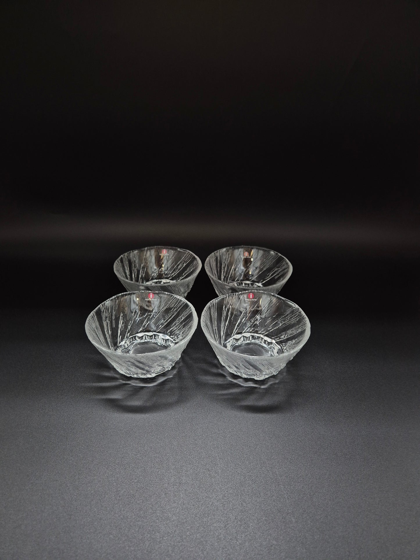 Iittala Kuura Dessert Bowls - Set of 4 - Frosted Glass Finnish Design