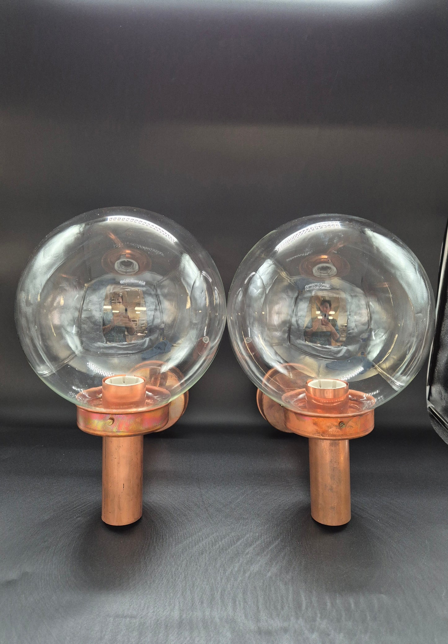 Lisa Johansson-Pape Wall Lamps Model 140-015 for Orno – Copper & Glass