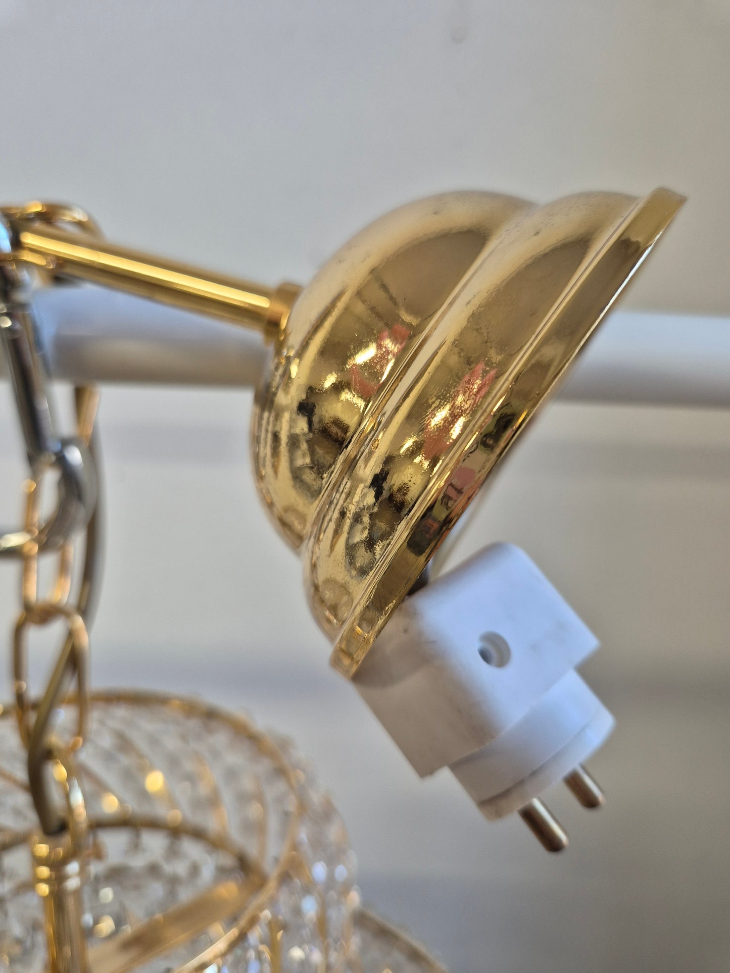 Vintage Gold Prism Chandelier Ceiling Light