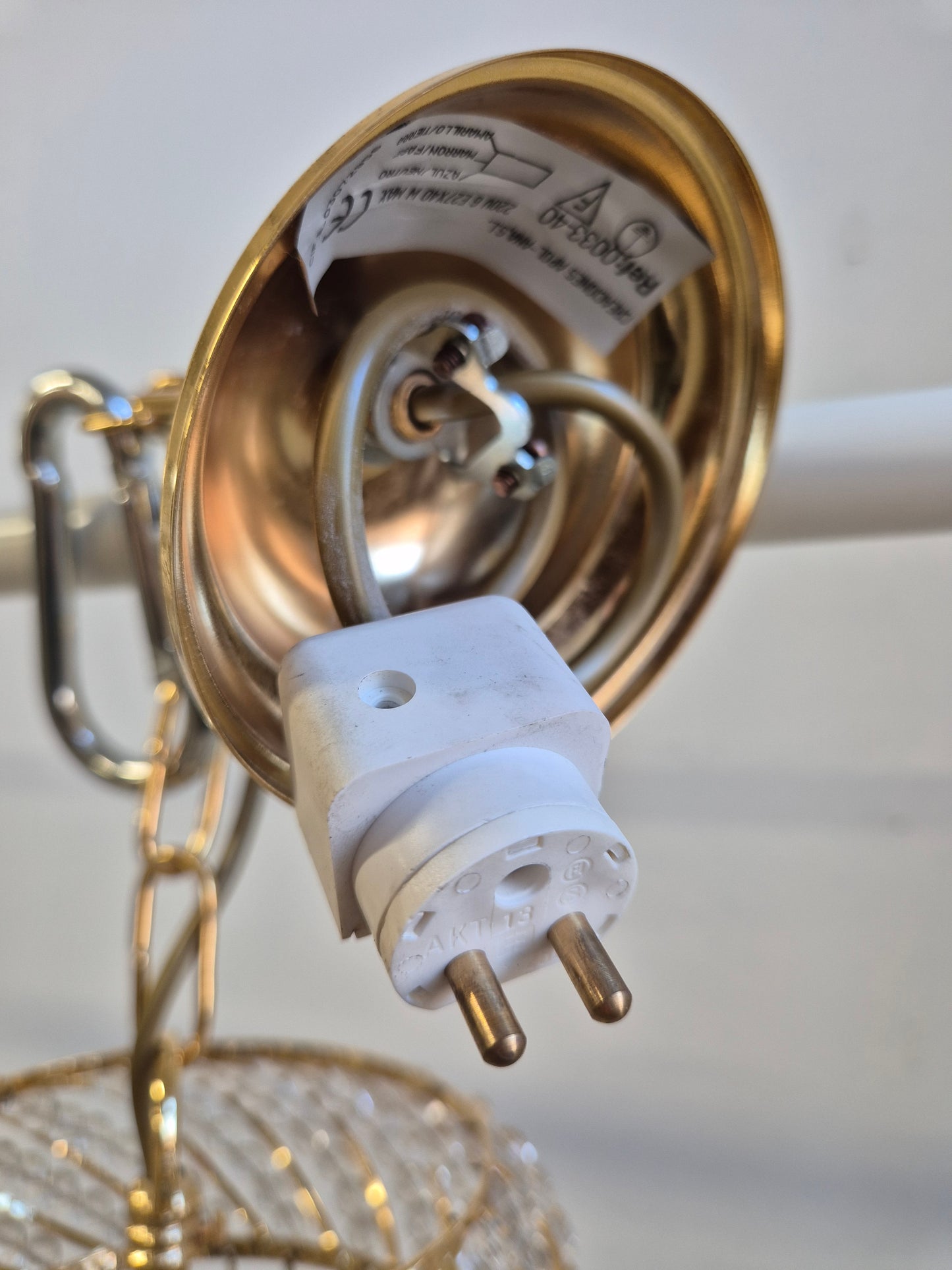 Vintage Gold Prism Chandelier Ceiling Light