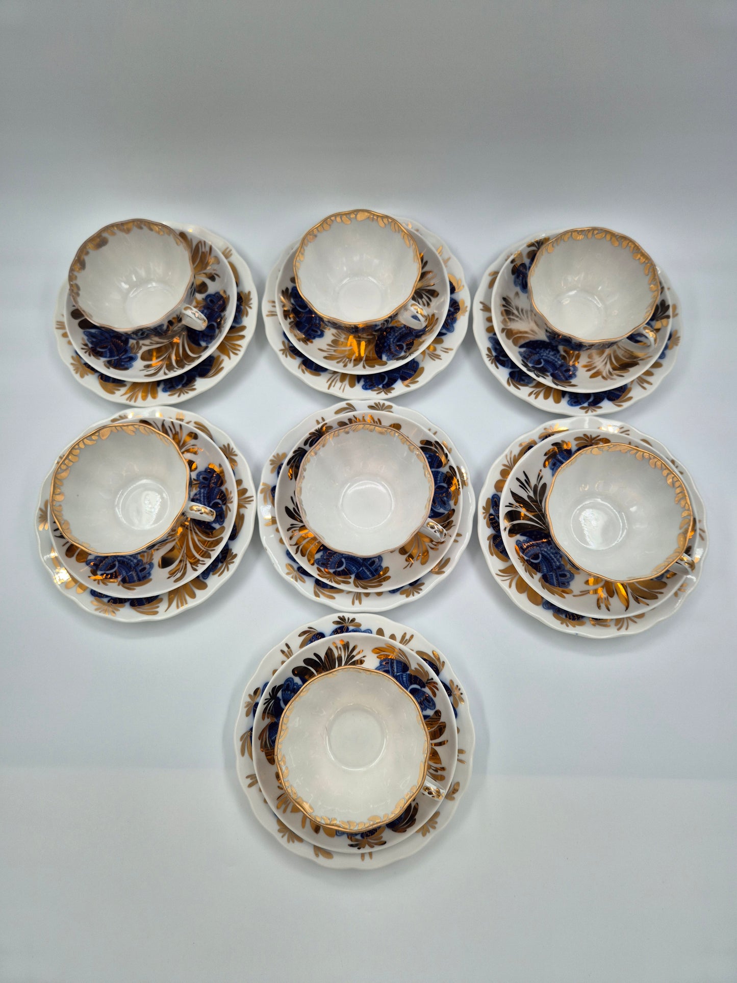 7 Lomonosov Golden Garden Tea Cup Set