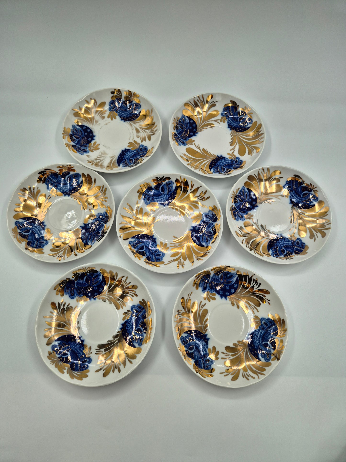 7 Lomonosov Golden Garden Tea Cup Set